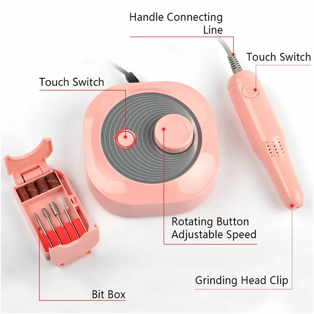 Gleevia Electrical Nail File Kit Portable Electric Nail Drill 25000RPM
