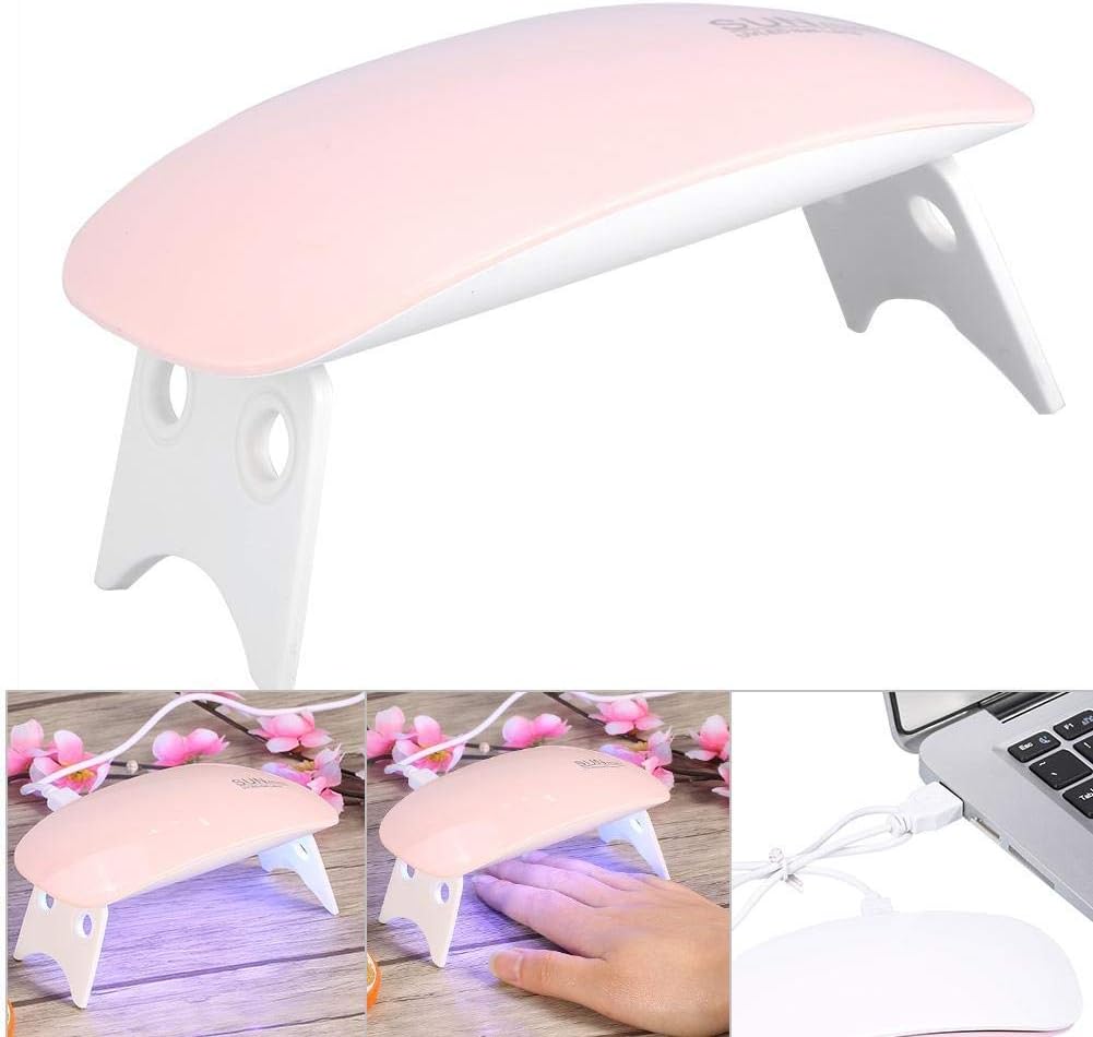 Gleevia Mini UV LED Nail Lamp, Portable Gel Dryer Mouse Shape Pocket Size Nail Dryer with USB Cable for All Gel Polish and Detection Lamp