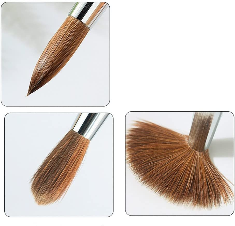 Gleevia 5Pcs Acrylic Nail Brush Set for Acrylic Nails Application, Nail Extension,3D Nail Carving, Nail Art Brushes with Wooden Handle for Beginner & Professional.