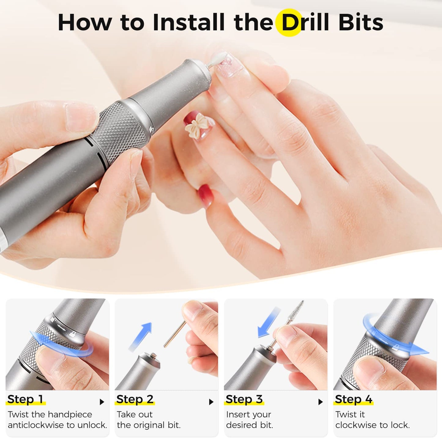 Gleevia Professional UV-501 Electric Nail Drill Machine, 35000RPM