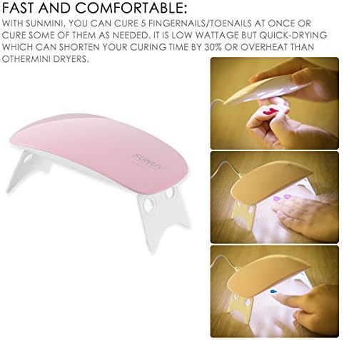 Gleevia Mini UV LED Nail Lamp, Portable Gel Dryer Mouse Shape Pocket Size Nail Dryer with USB Cable for All Gel Polish and Detection Lamp
