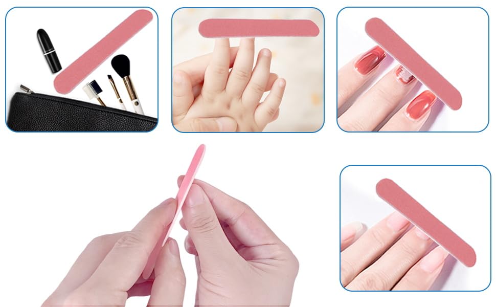 Gleevia Emery Boards Nail Files (10Pcs) | Manicure Pedicure Nail Filer Tool | Curved Fingernail files