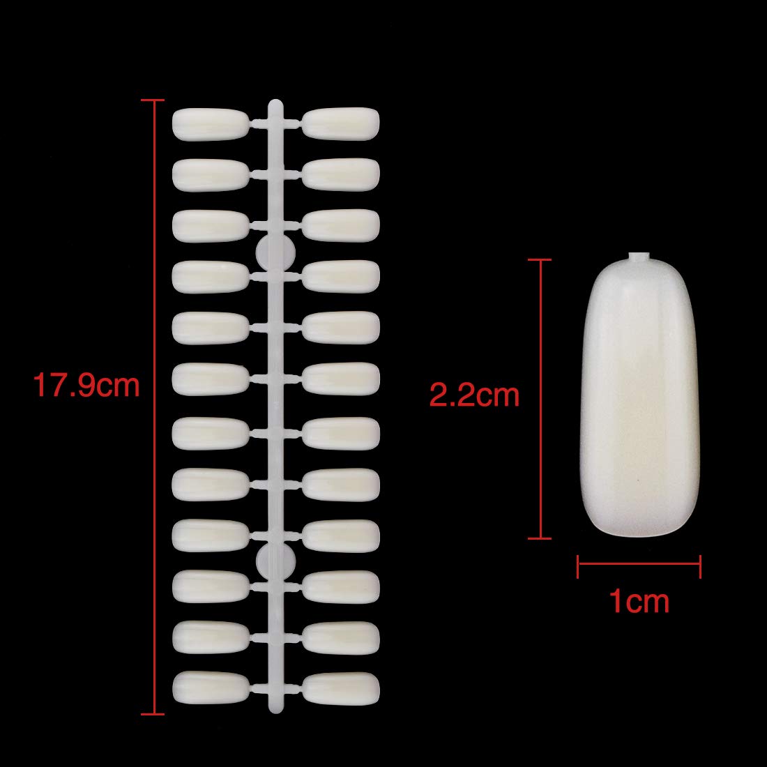 120 Pcs Natural Color Nail Art Polish Display False Nail Art Tips Display Practice Board Training Tips for Polish UV Gel (Nail art tips)