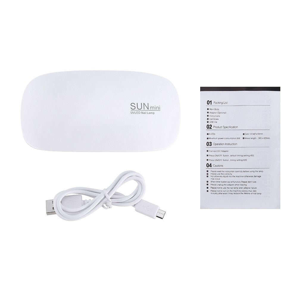 Gleevia Mini UV LED Nail Lamp, Portable Gel Dryer Mouse Shape Pocket Size Nail Dryer with USB Cable for All Gel Polish and Detection Lamp