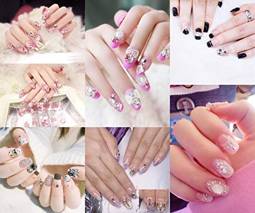 Double-head Wax Nail Rhinestone Picker Pencil Diamond Acrylic Handle Self-Adhesive Nail Art Design Dotting Pen Beads Crystal Gem Pick Up Applicator Tool with Storage Case