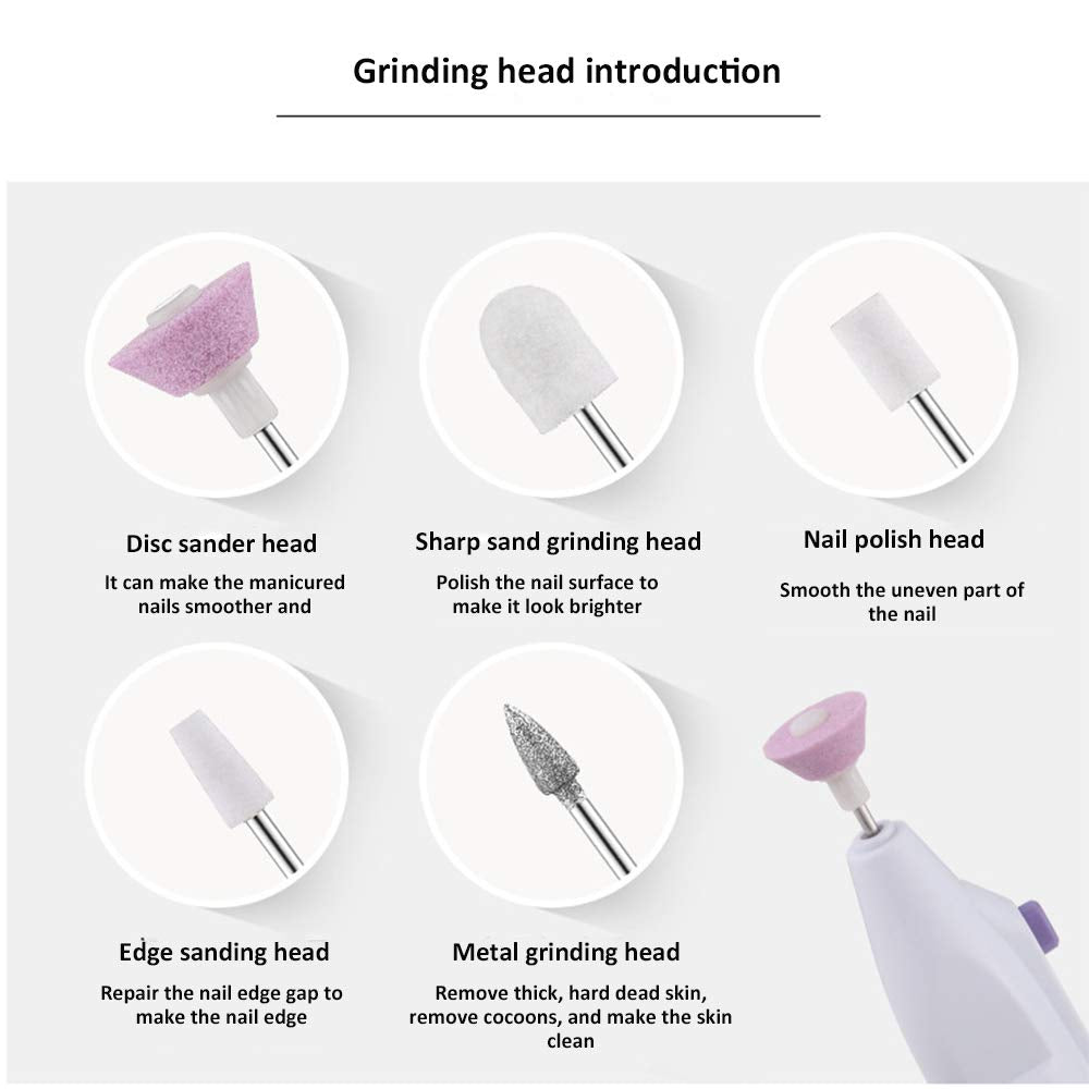 Gleevia Portable mini Nail Drill, Nail Polishing Machine, Grooming, and Polishing of Nails at Home