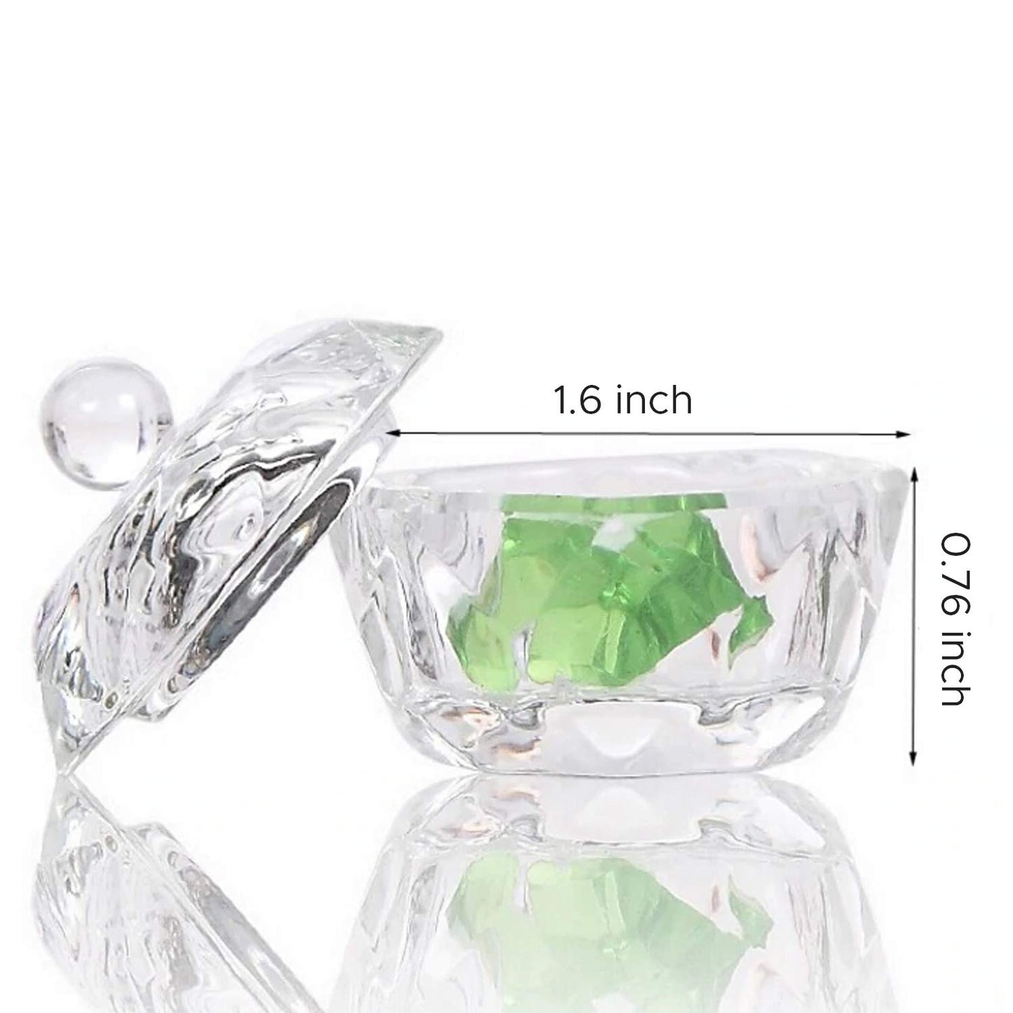 Gleevia Acrylic Liquid Powder Dappen Dish Bowl Glass Crystal Cup Glassware with Lid for Nail Art Manicure Care Tools