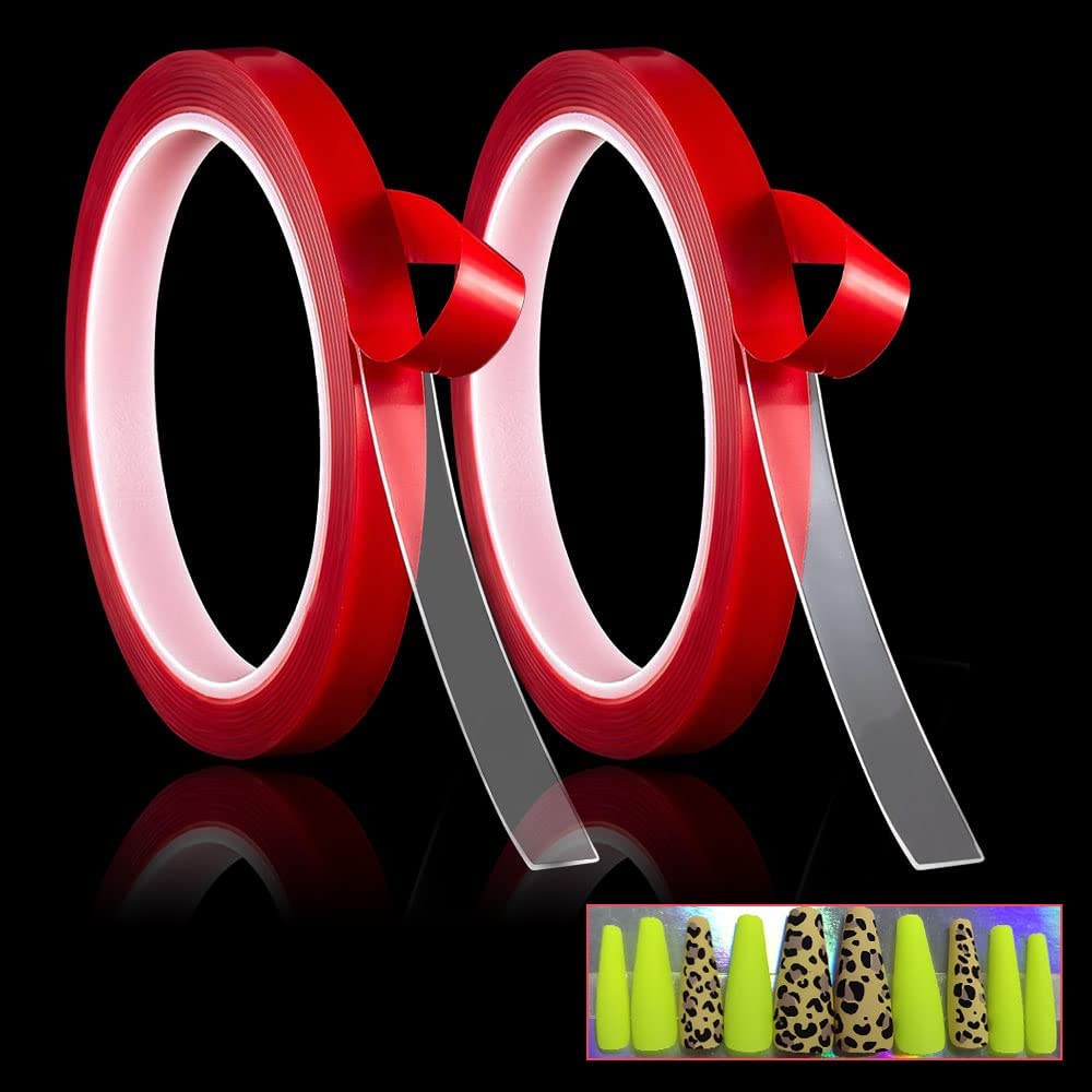Double Sided Tape Heavy Duty - 1/2" 10' Acrylic Strong Adhesive Removable Double Sided Mounting Tape Clear for Carpet Fix/Home Office Wall/DIY Crafts/Poster/LED Lights/Car Glass Decor