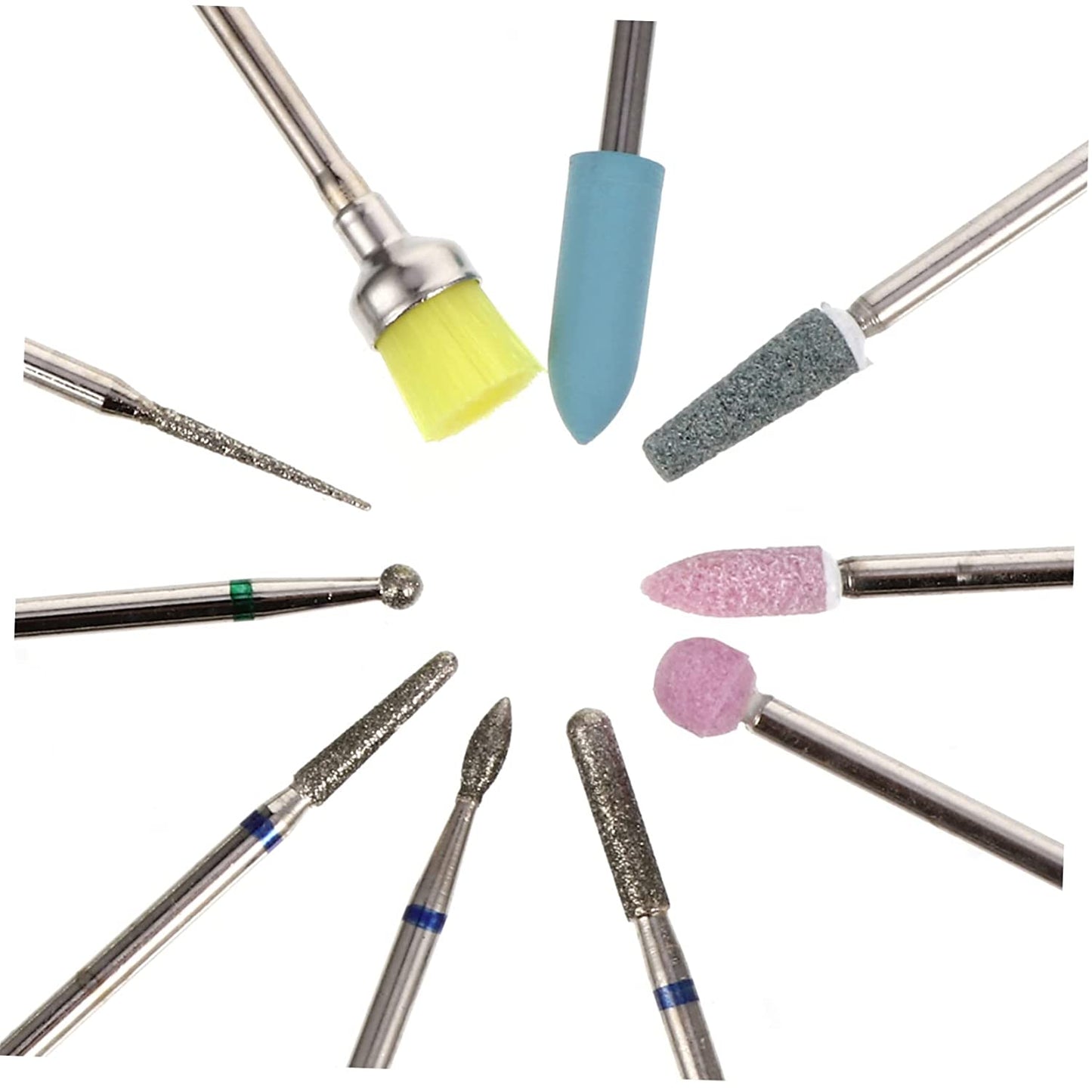 10pcs/set Nail Drill Bits Manicure Set Ceramic Drill Bit Nail Manicure Accessories Electric Nail Drill Bits Acrylic Drill Bits Set Tool