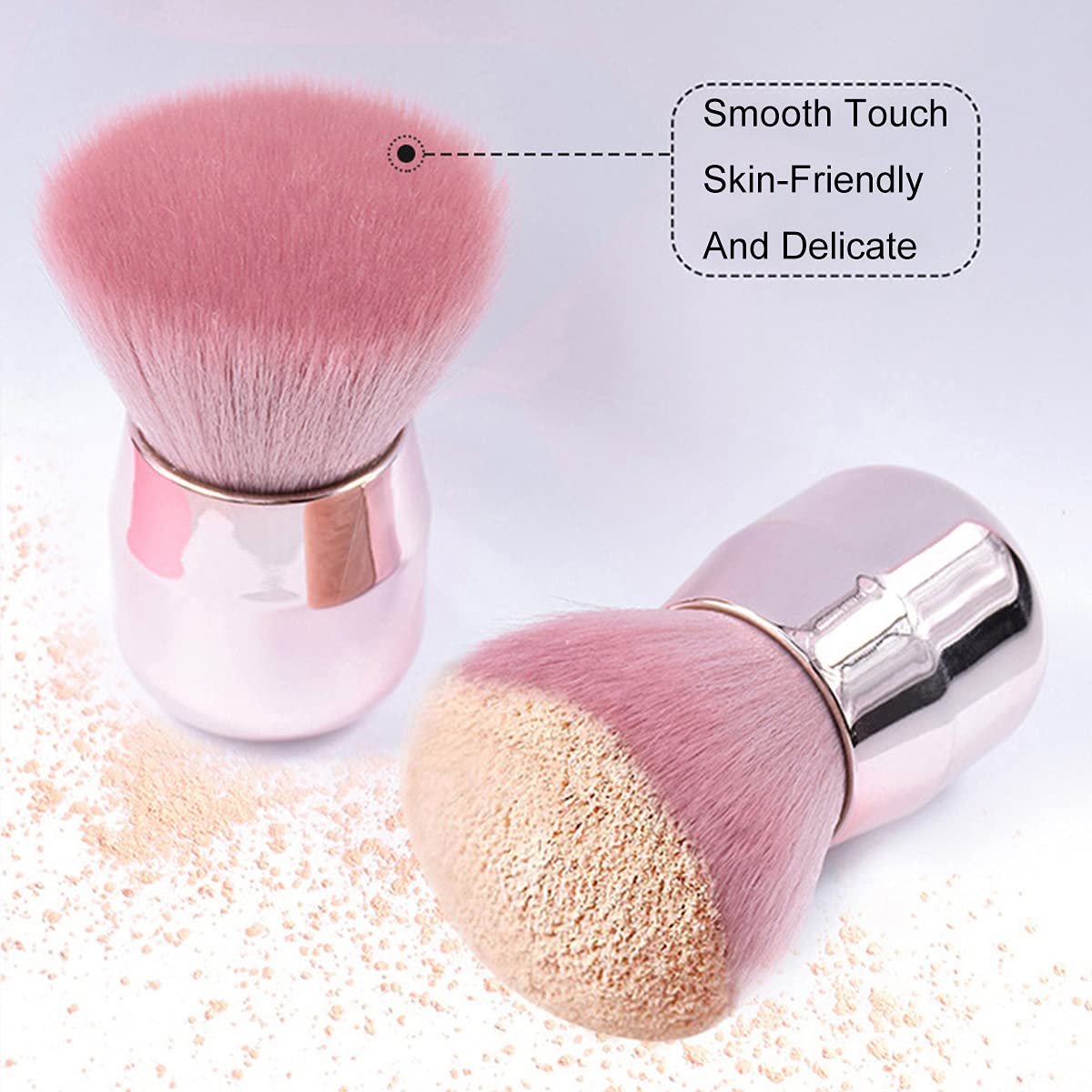 Gleevia Nail Art Dust Powder Remover Brush, Nail Art Dust Cleaner Brush, Soft Kabuki Cleaner Brush for Makeup (Pink)