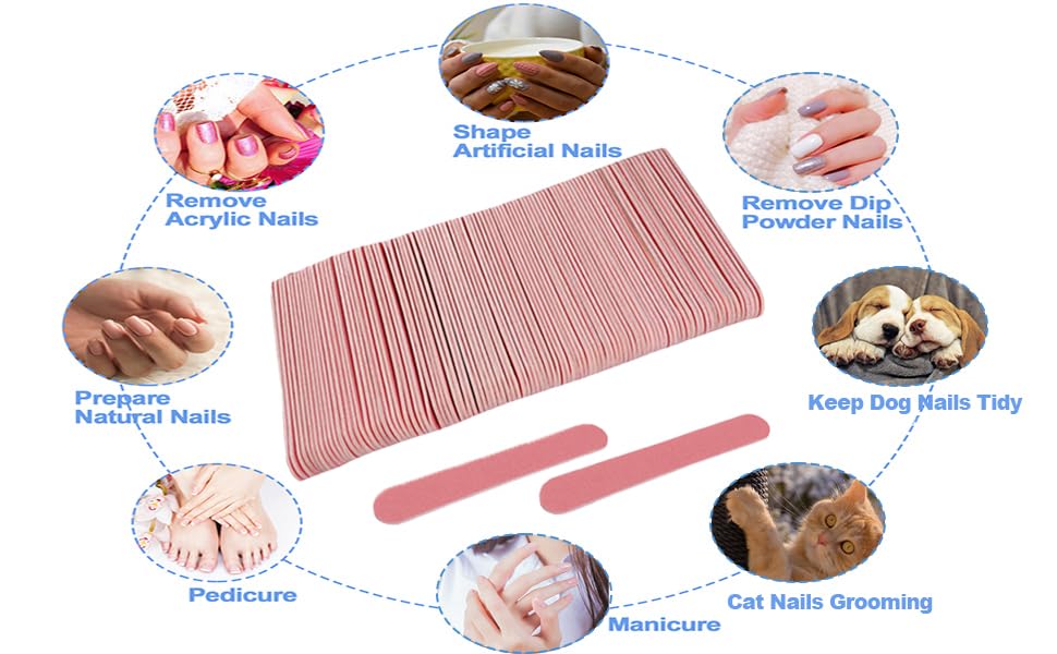 Gleevia Emery Boards Nail Files (10Pcs) | Manicure Pedicure Nail Filer Tool | Curved Fingernail files