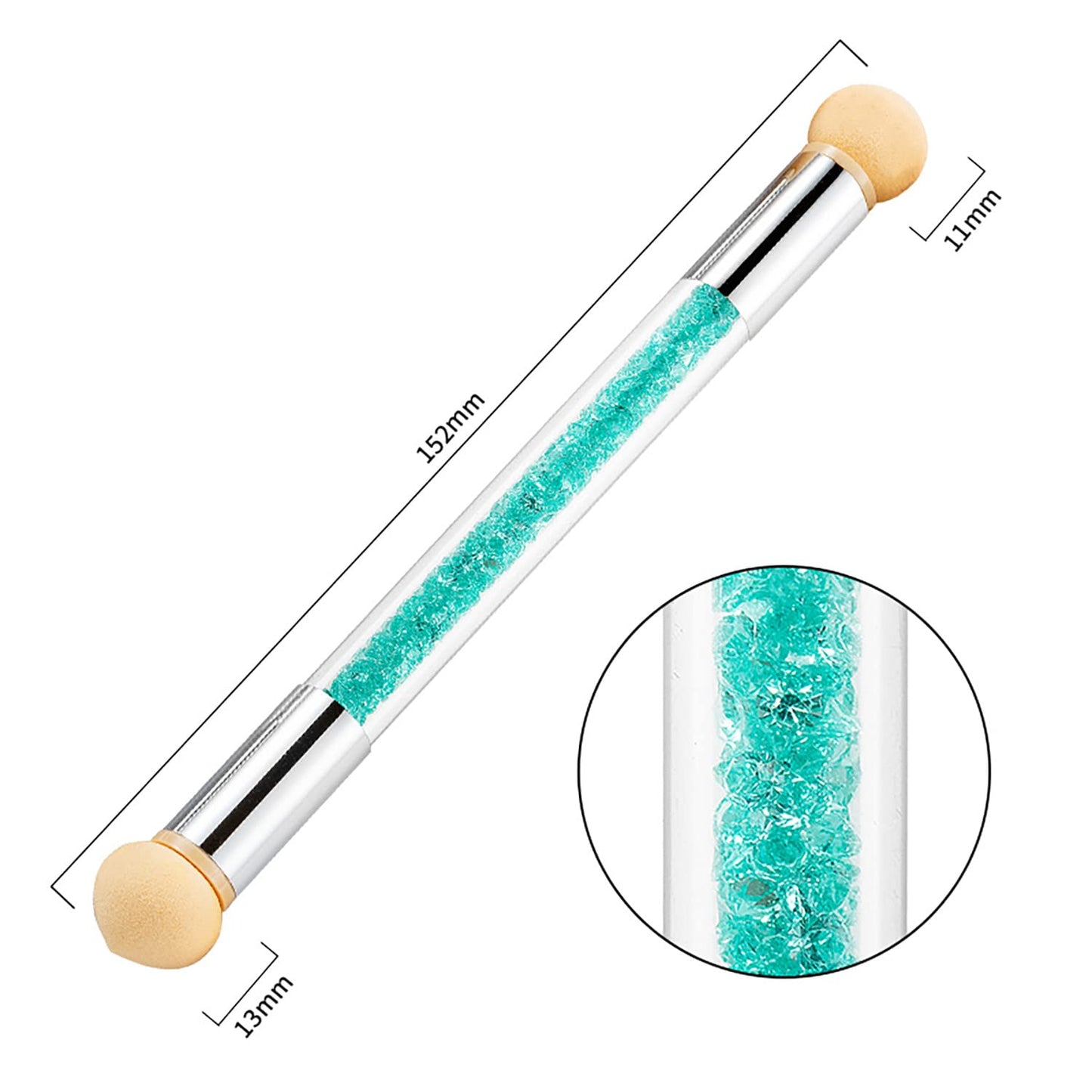 Ombre Sponge Nail Art Tool Pen Dual Head Nail Ombre Sponge Brush Picking Dotting Gradient with 4 Replacement Heads ( Pack of 1)
