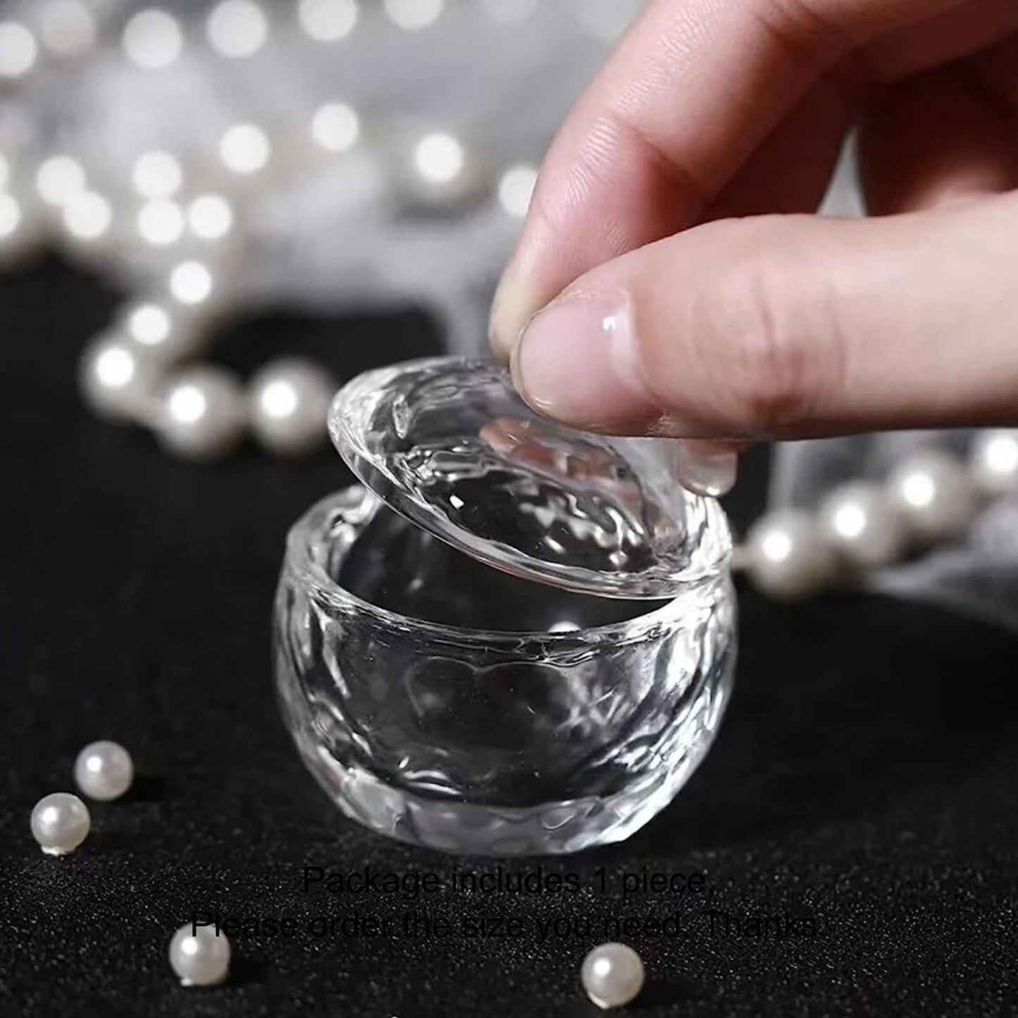 Gleevia Acrylic Liquid Powder Dappen Dish Bowl Glass Crystal Cup Glassware with Lid for Nail Art Manicure Care Tools