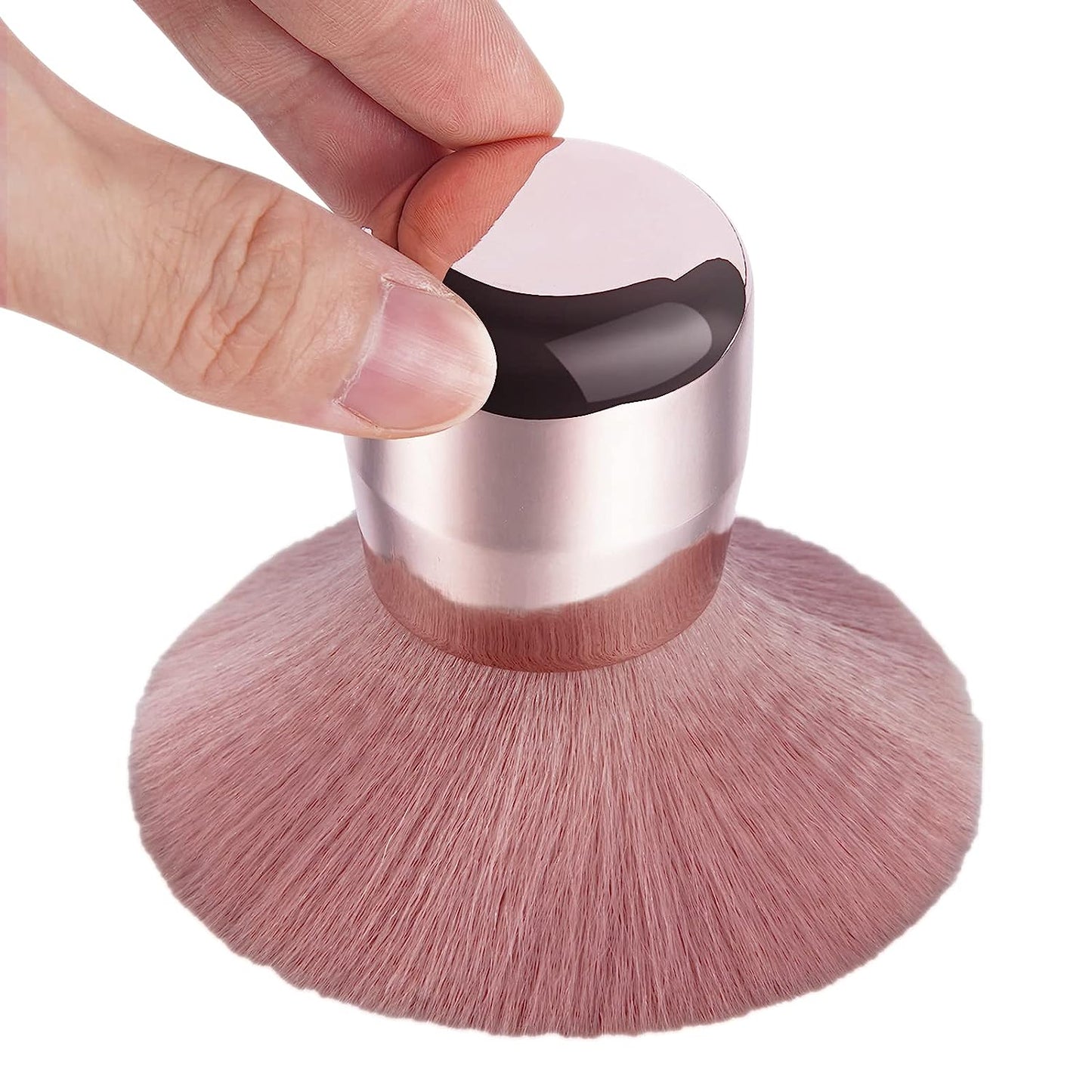 Gleevia Nail Art Dust Powder Remover Brush, Nail Art Dust Cleaner Brush, Soft Kabuki Cleaner Brush for Makeup (Pink)
