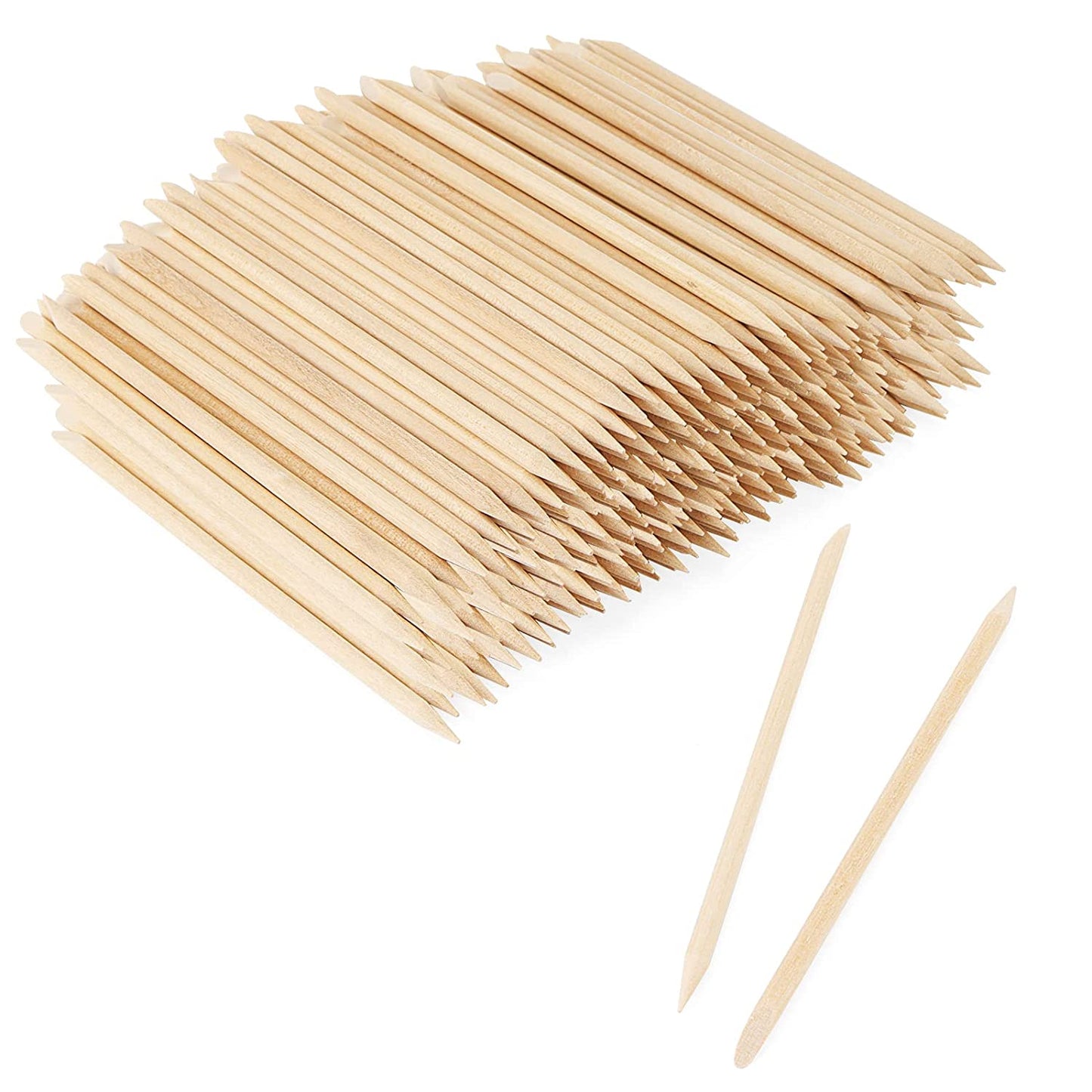 100PCS Orange Sticks for Nails 4.5 Inch - Wooden Cuticle Pusher & Remover Set - Non-Toxic, Skin-Safe - Wood Tools for Manicure & Pedicure - Disposable Set Useful for Home & Salon - Won't Break Easily