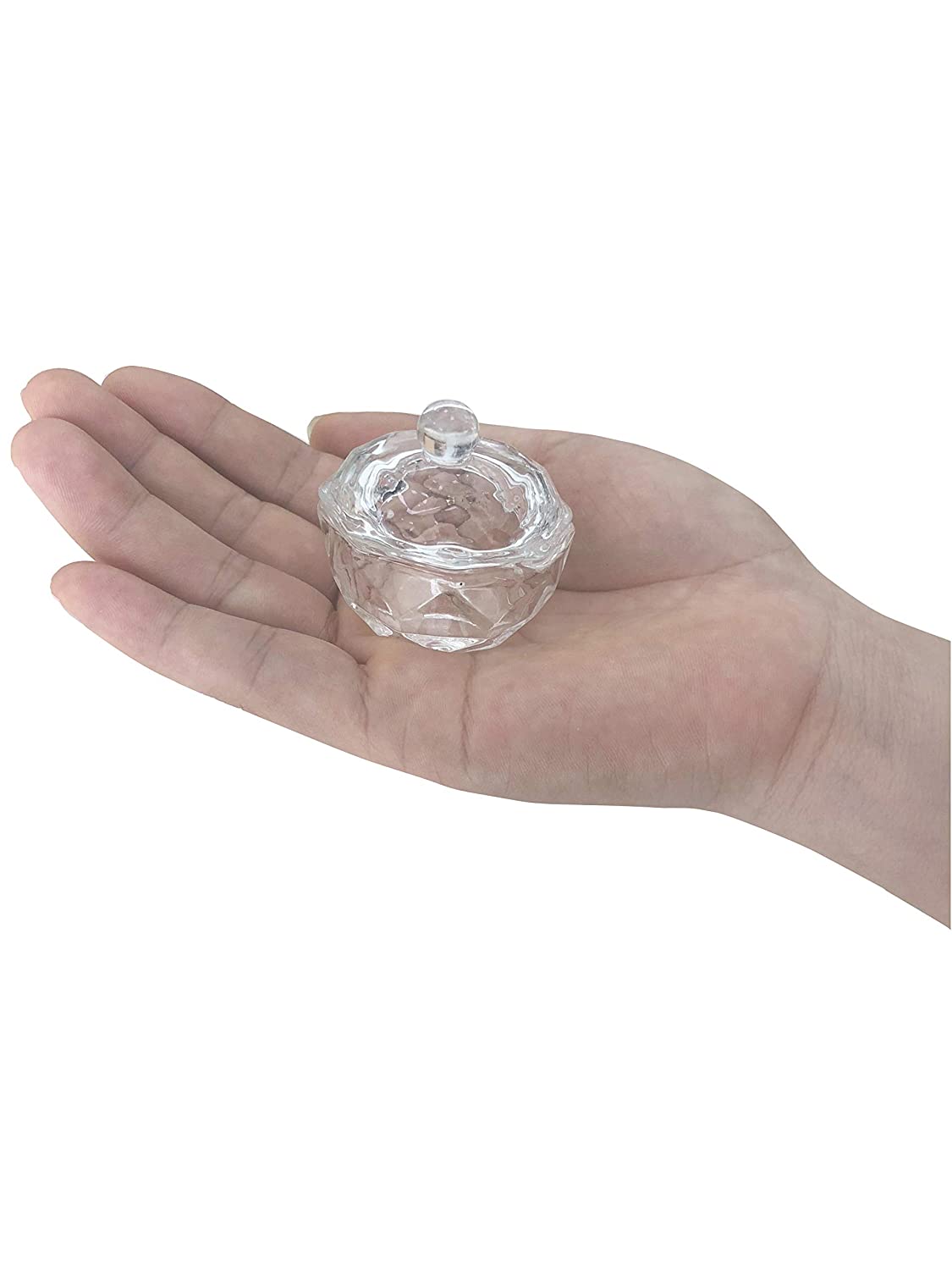 Gleevia Acrylic Liquid Powder Dappen Dish Bowl Glass Crystal Cup Glassware with Lid for Nail Art Manicure Care Tools