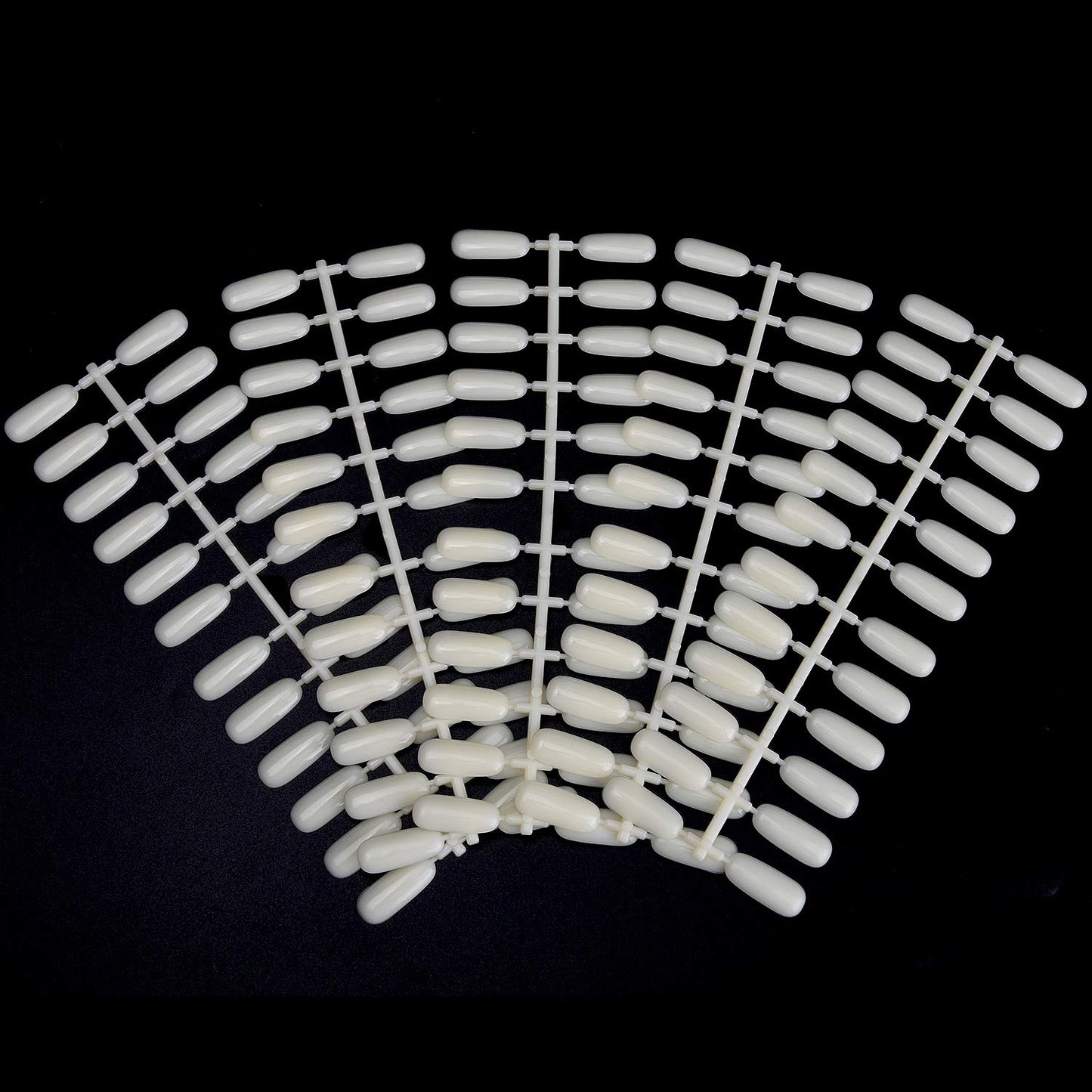 120 Pcs Natural Color Nail Art Polish Display False Nail Art Tips Display Practice Board Training Tips for Polish UV Gel (Nail art tips)