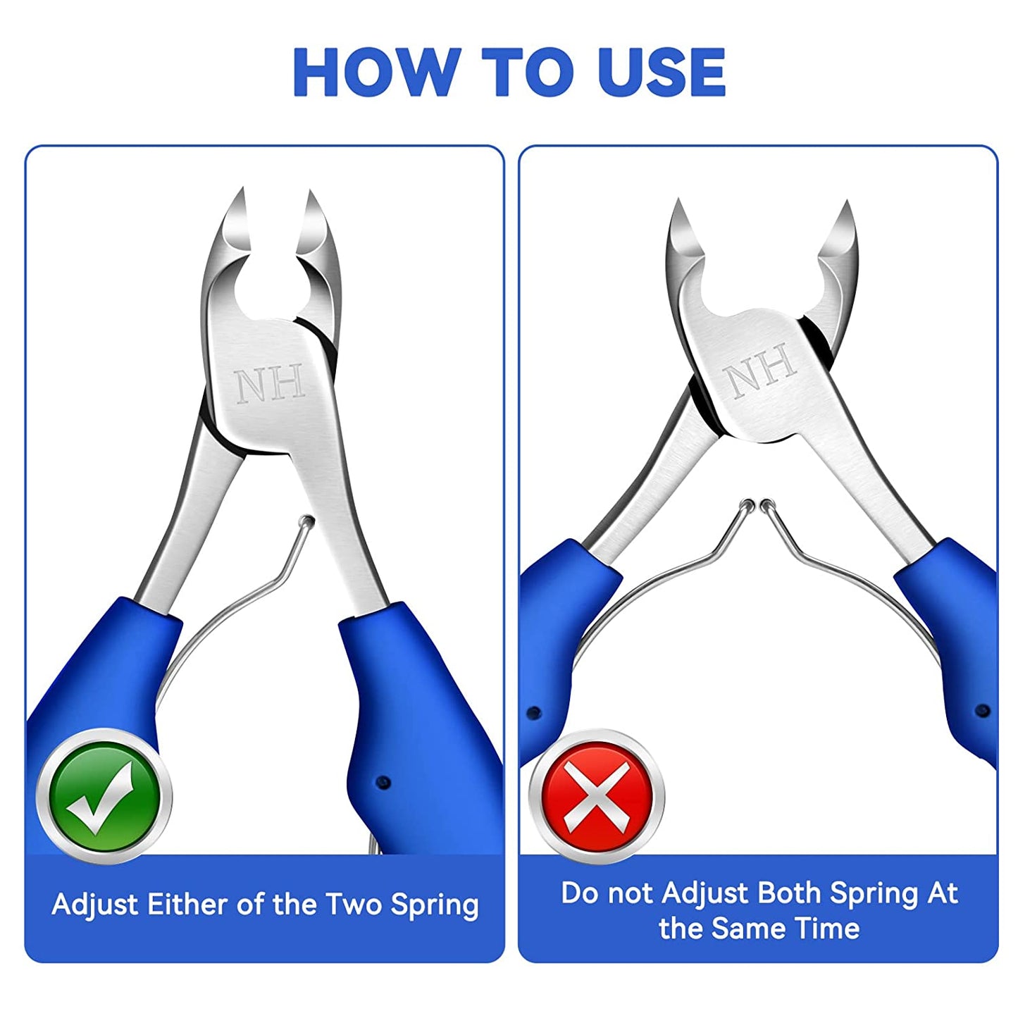 Toenail Clippers for Thick Nails: Podiatrist Toe Nail Clippers Professional Seniors Pedicure Ingrown Toenail Cutter for Men with Stainless Steel Sharp Curved Blade (Blue)