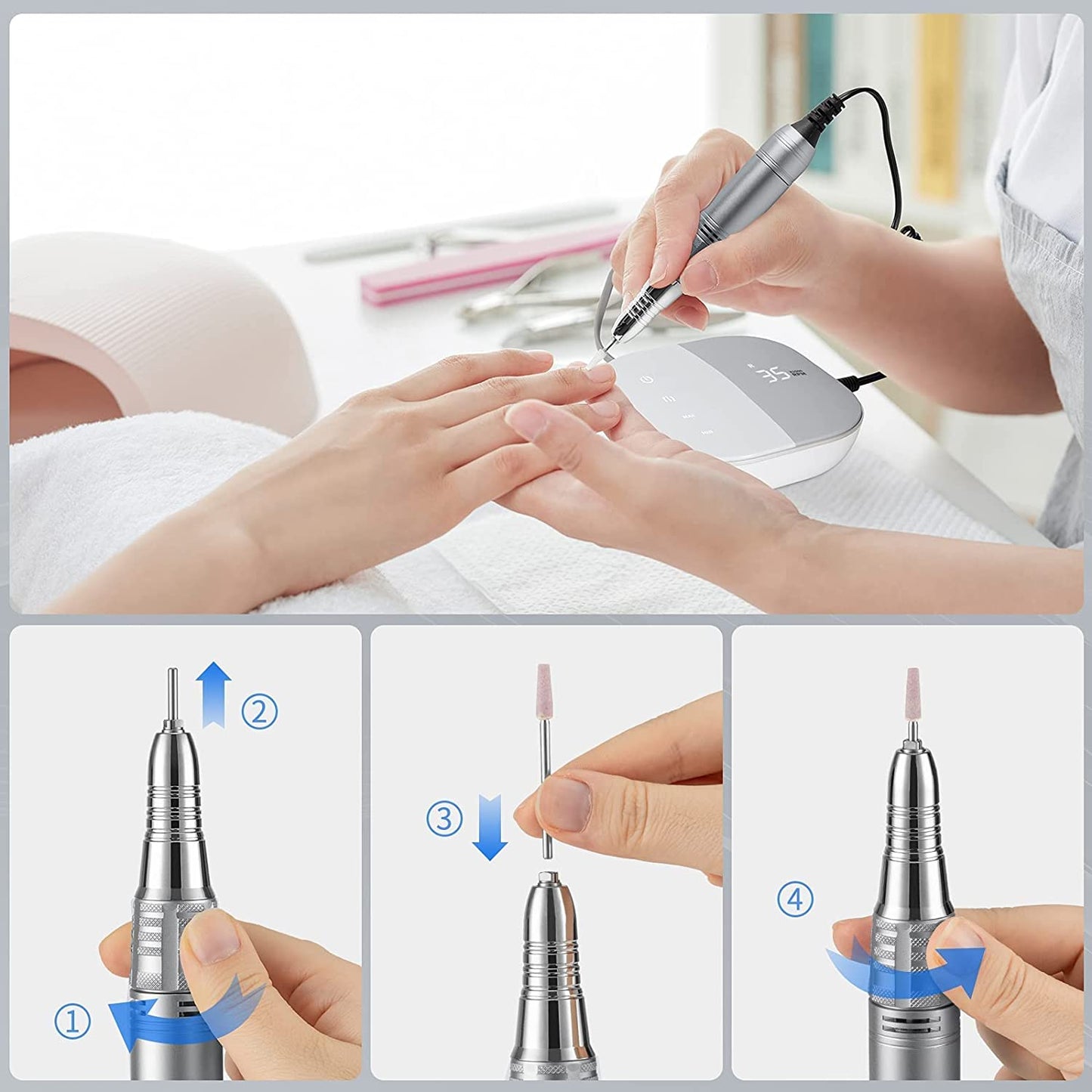 Gleevia Professional Nail Drill Machine JMD108 Electrical 35000RPM