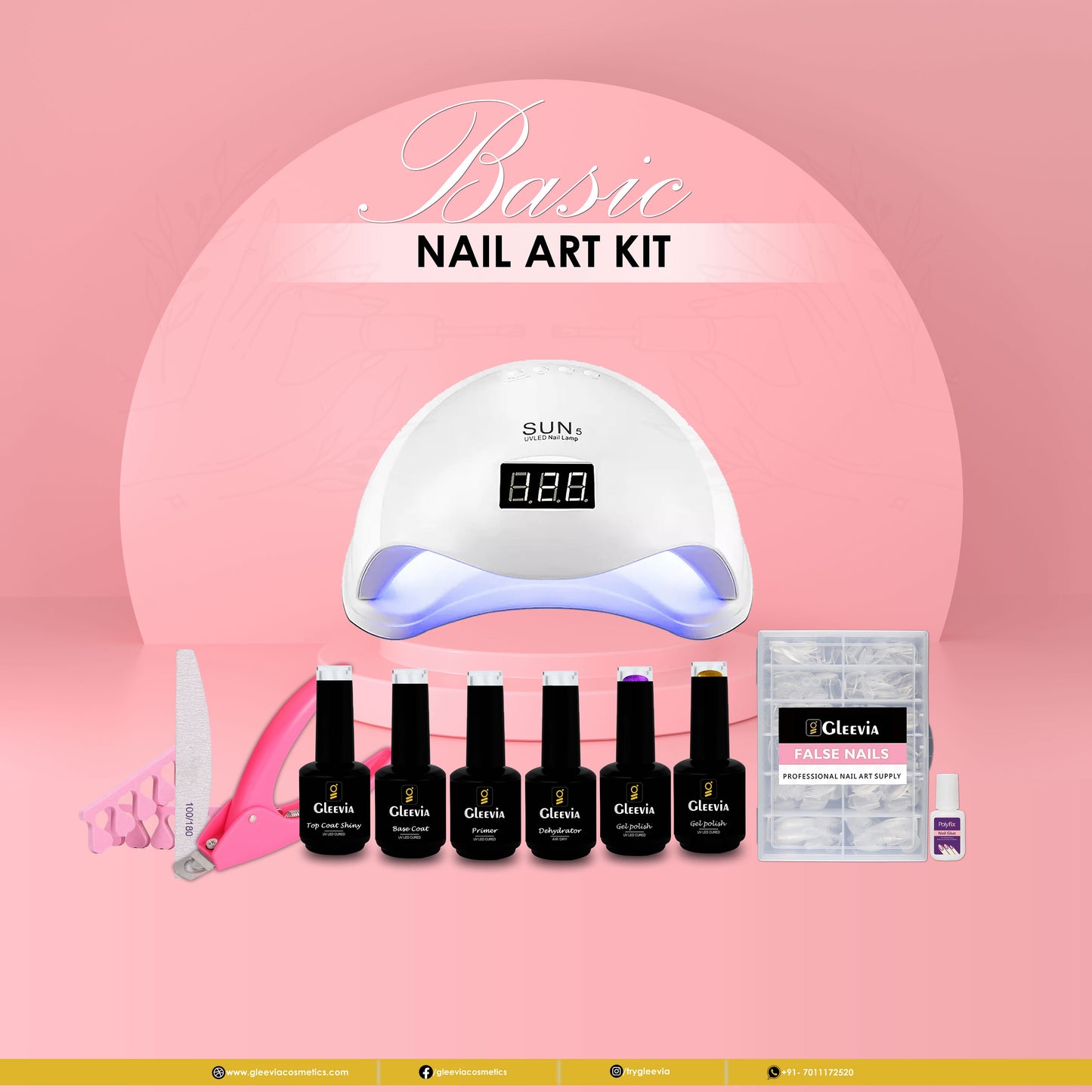 Gleevia Basic Nail Art Kit for Biggners & Individuals (Pack of 12)