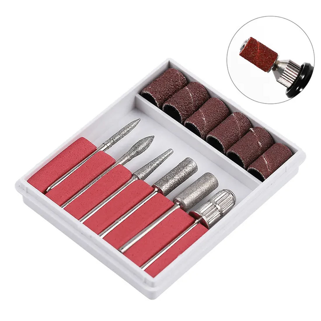 Gleevia Nail Drill Bit Manicure Accessories Electric Acrylic Drill Bits Set Tool (6pcs/Set)