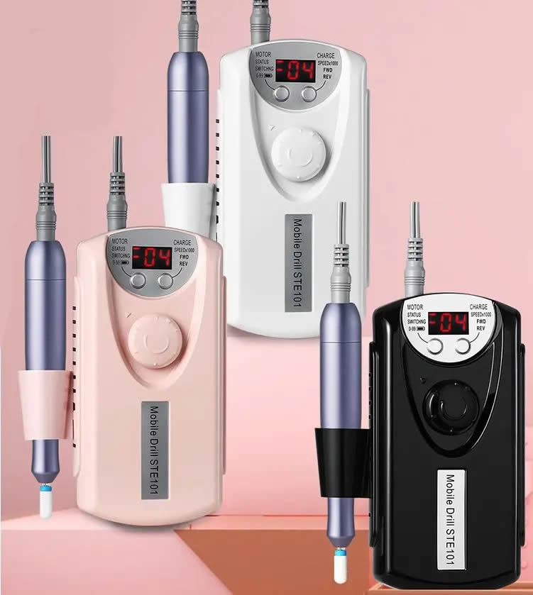Gleevia Rechargeable 30000 RPM Nail Drill, Electric Nail Drill Kit for Acrylic, Salon Use or Home DIY with 6 Pcs Nail Drill Bits