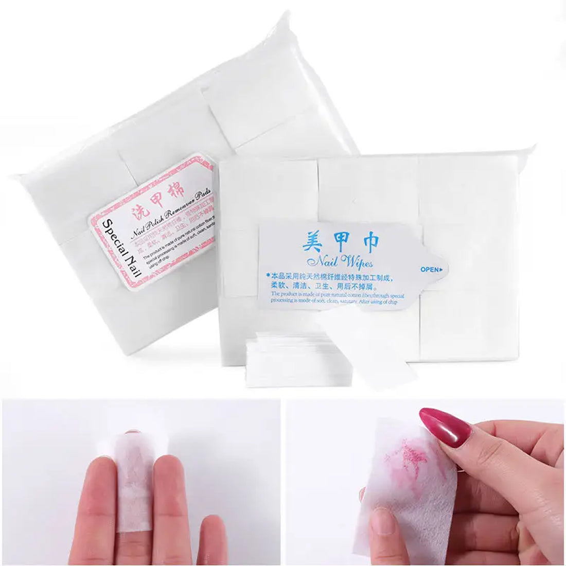 Gleevia Lint Free Nail Wipes, 1000pc Colorful Nail Wipes Nail Polish Remover Pads for Nail Super Absorbent Soft Eyelash Extension Glue Cleaning Wipes