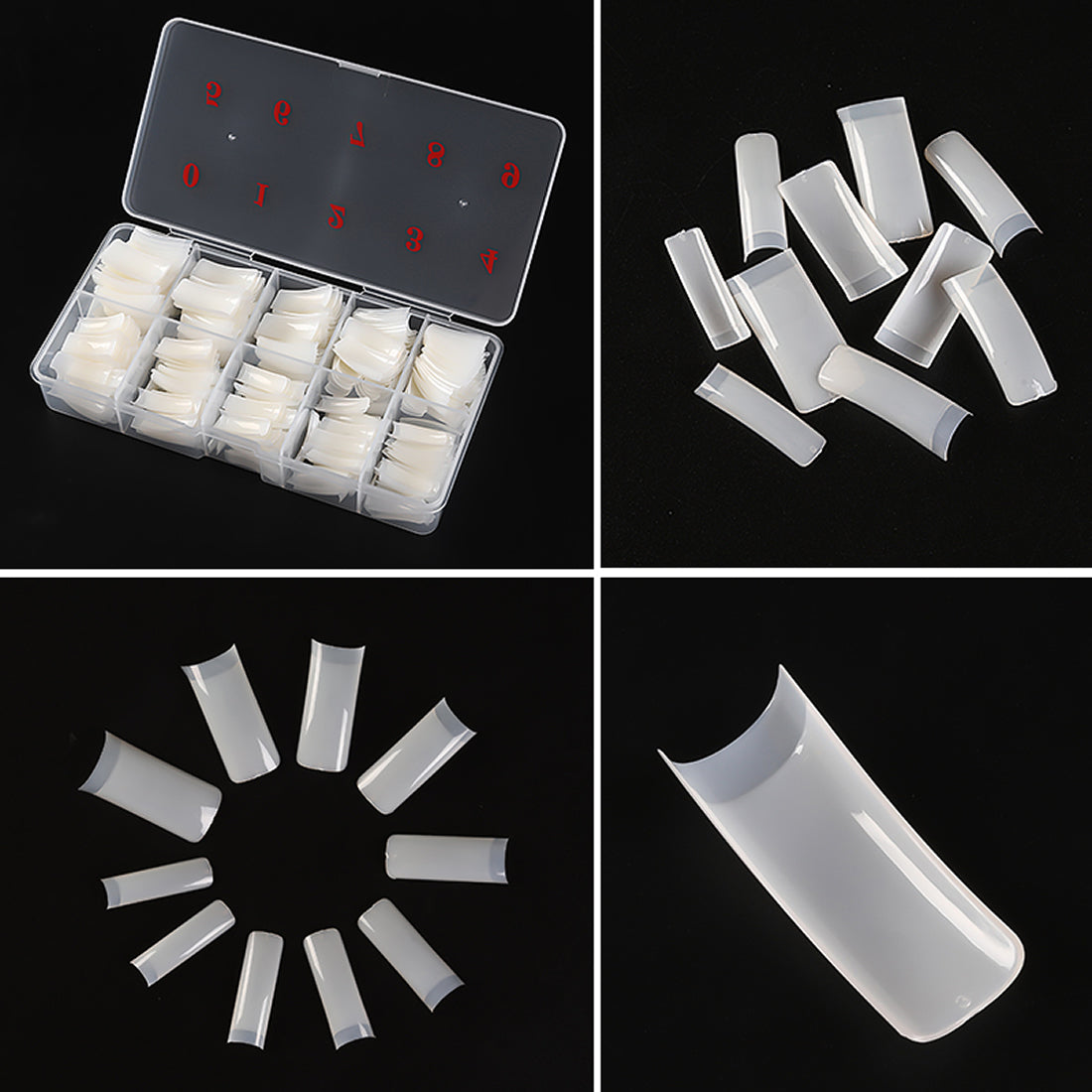 Gleevia Artificial Unbreakable Natural French Nail Tips Finger Nail Extension 500pc/Box C-Lock