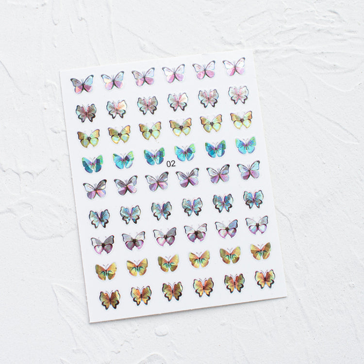 3D Butter Fly Laser Nail Stickers Self Adhesive DIY Nail Art Sticker For Beauty Nail