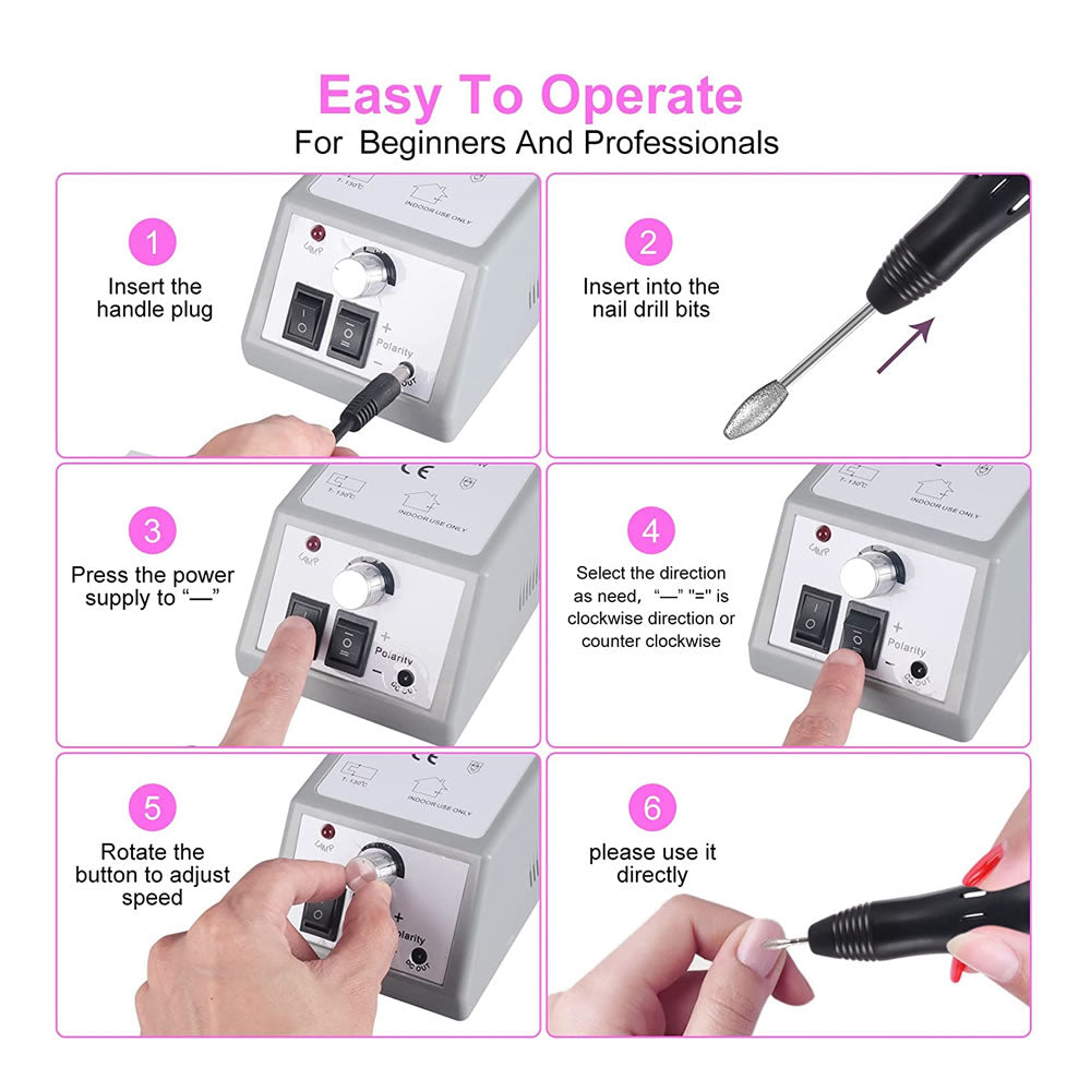 Gleevia Electric Speed Controller Nail Drill Machine Set for Manicure & Pedicure