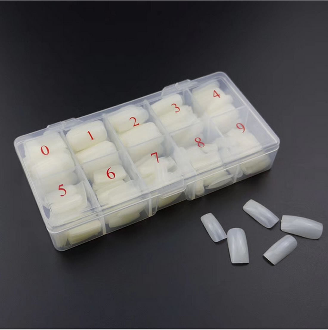 Artificial Unbreakable Natural Long Square Nail Tips Finger Nail Extension 500pc/Box Half Sticker
