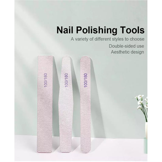 Nail Filer, Professional SandPaper Waterproof Nail Filer 100/180 Set | Diamond Shape Fingernail files