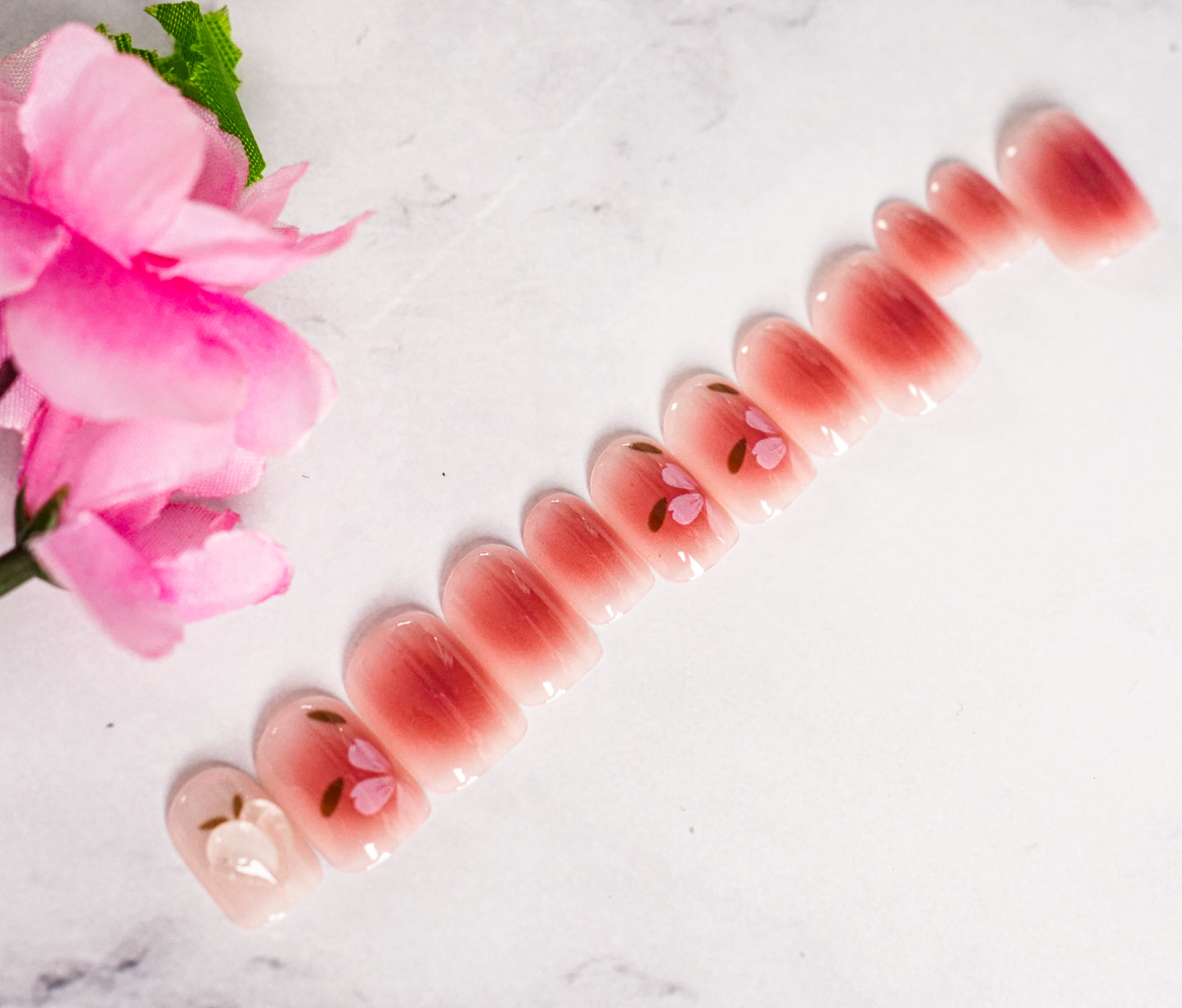 Artificial Press-on Nail Tips | Pre-Designed Reusable Fake Nails with Glue, Pusher & Filer DIY Pack #313