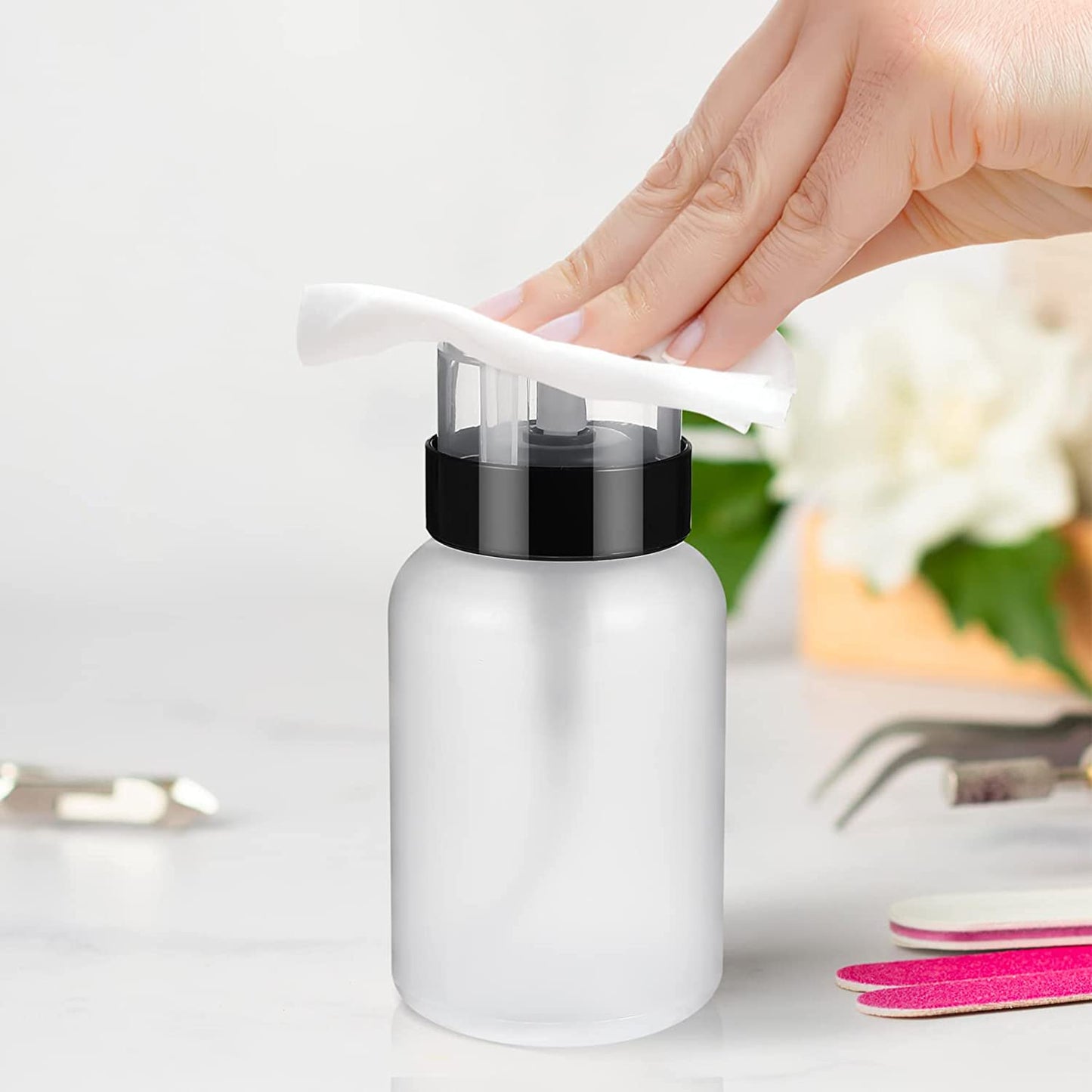 Gleevia Acetone Empty Pump Dispenser for Nail Polish Remover Liquid Bottle (1pcs)