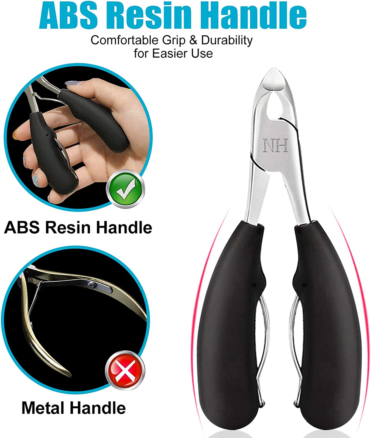Gleevia Toenail Clippers, Professional Thick & Ingrown Toe Nail Clippers for Men & Seniors, Pedicure Clippers Toenail Cutters, Super Sharp Curved Blade Grooming Tool