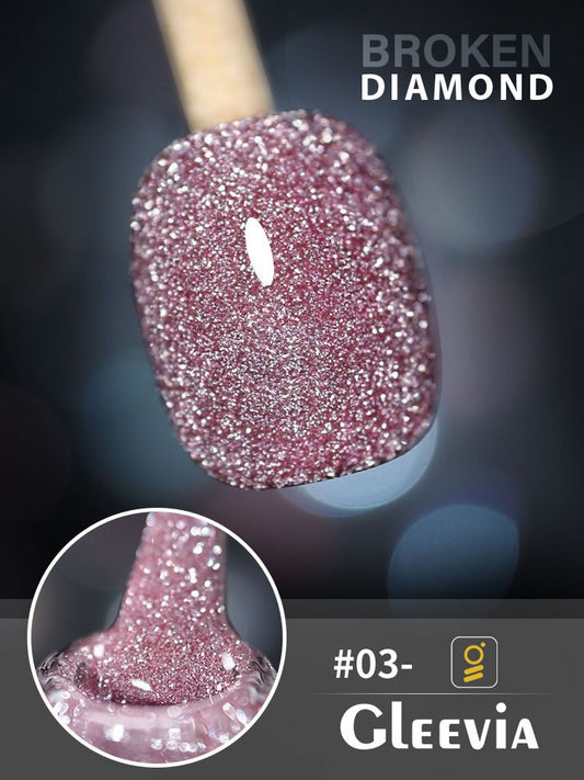 Reflective Glitter Color Flashing Gel Polish UV/LED Lamp Cure | Broken Diamond - Colorful Bean Paste Powder