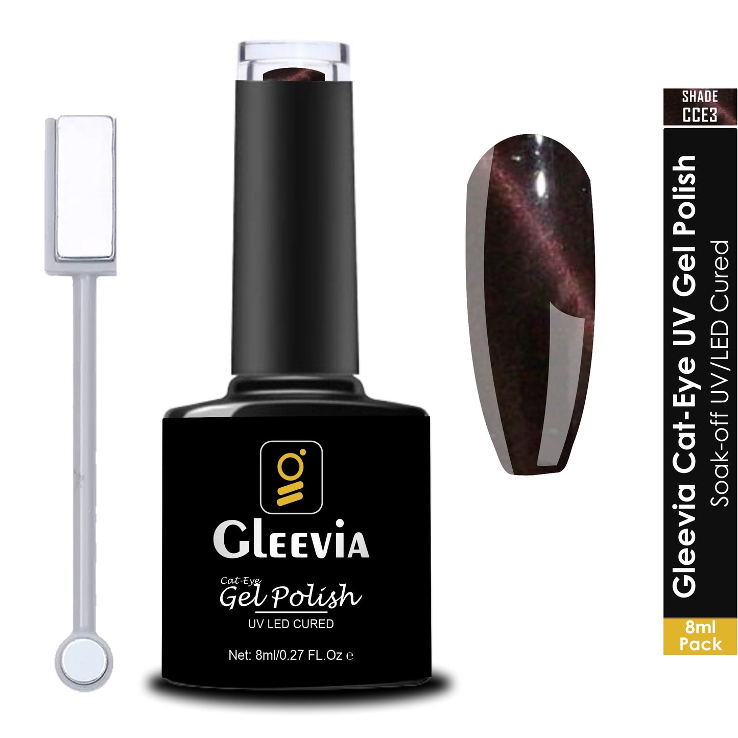 Cat-Eye UV Gel Nail Polish 15ml Brush Bottle with Double Head Magnet Combo Shade CCE3