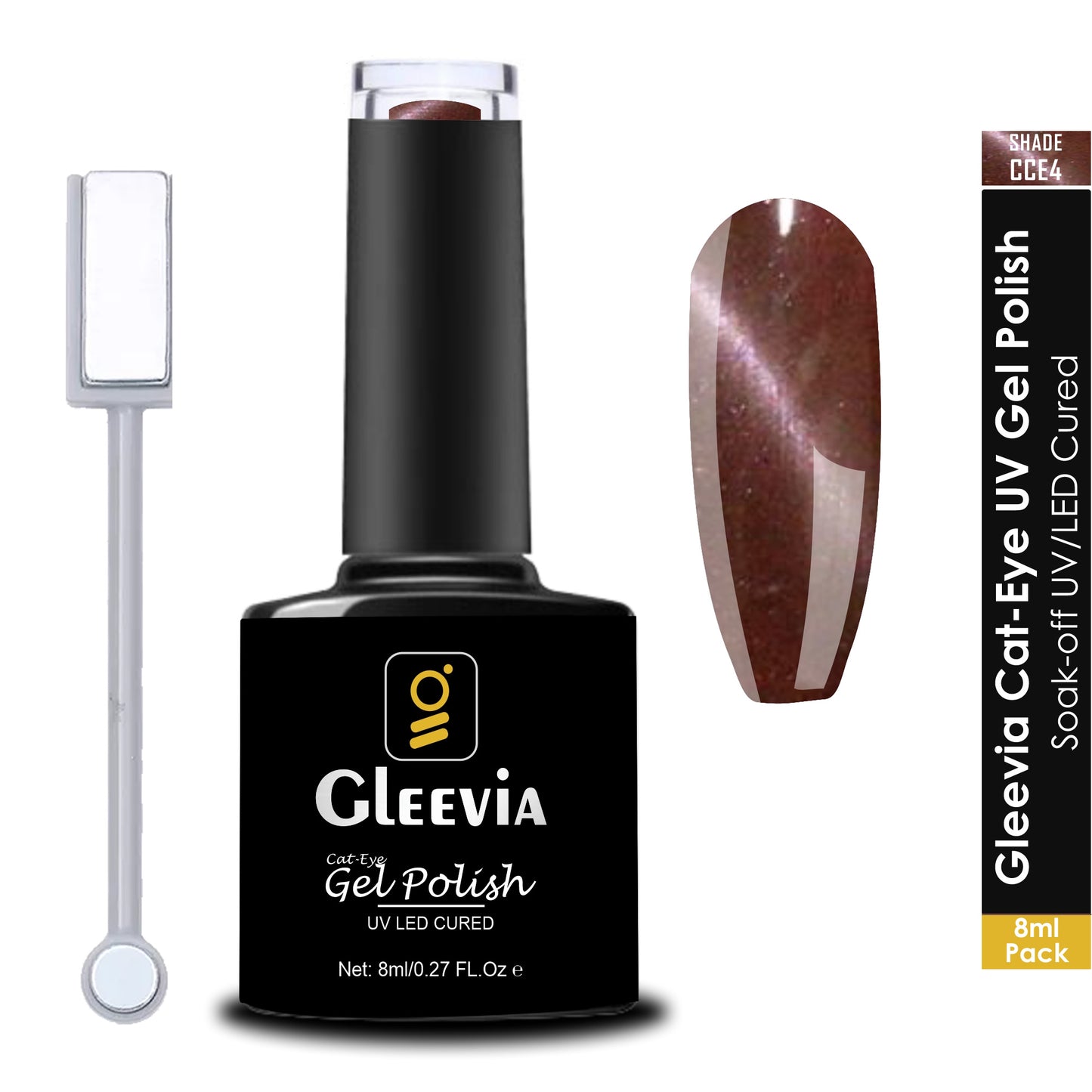 Cat-Eye UV Gel Nail Polish 15ml Brush Bottle with Double Head Magnet Combo Shade CCE4