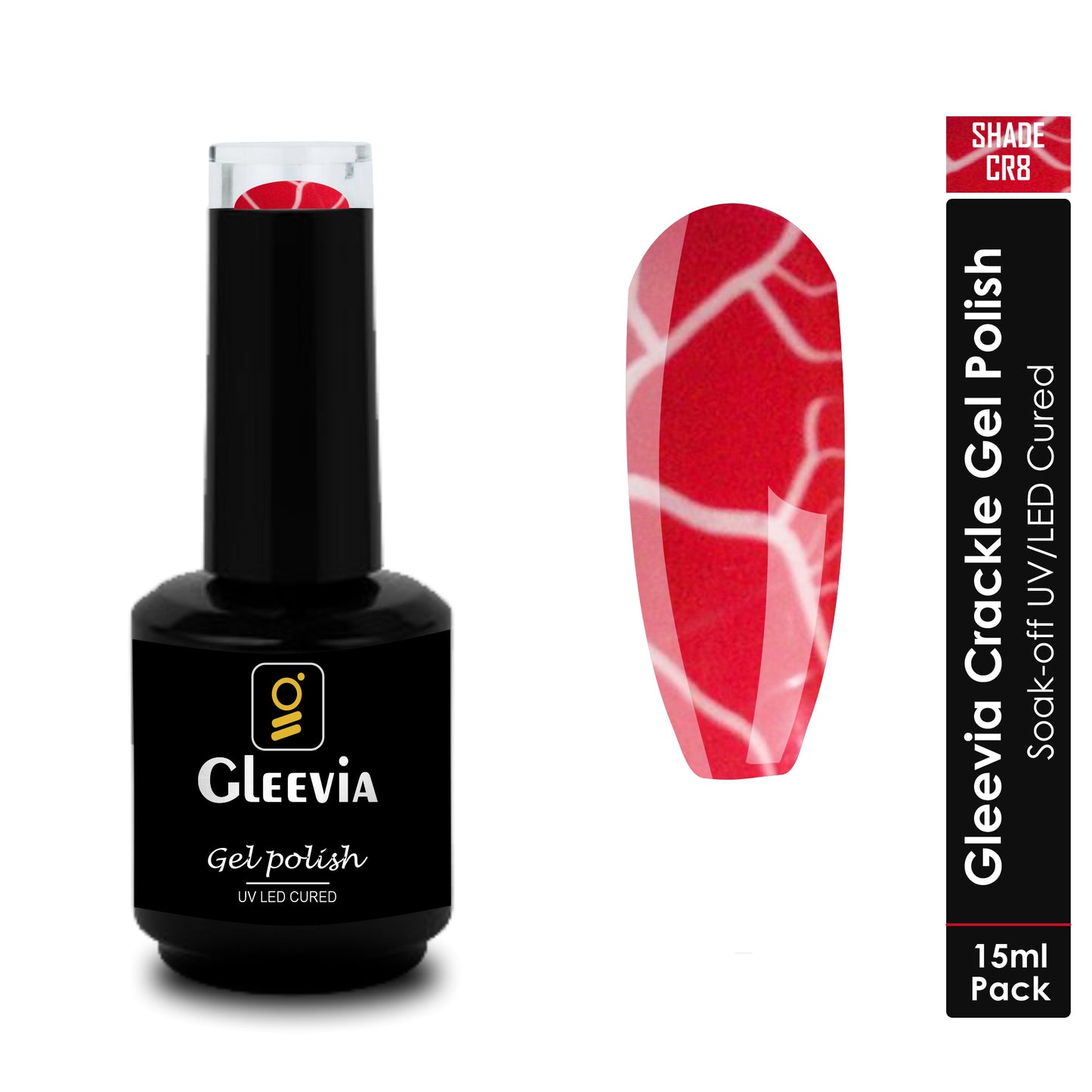 Crackle UV Gel Polish for Professionals 15ml Brush Cap CR8