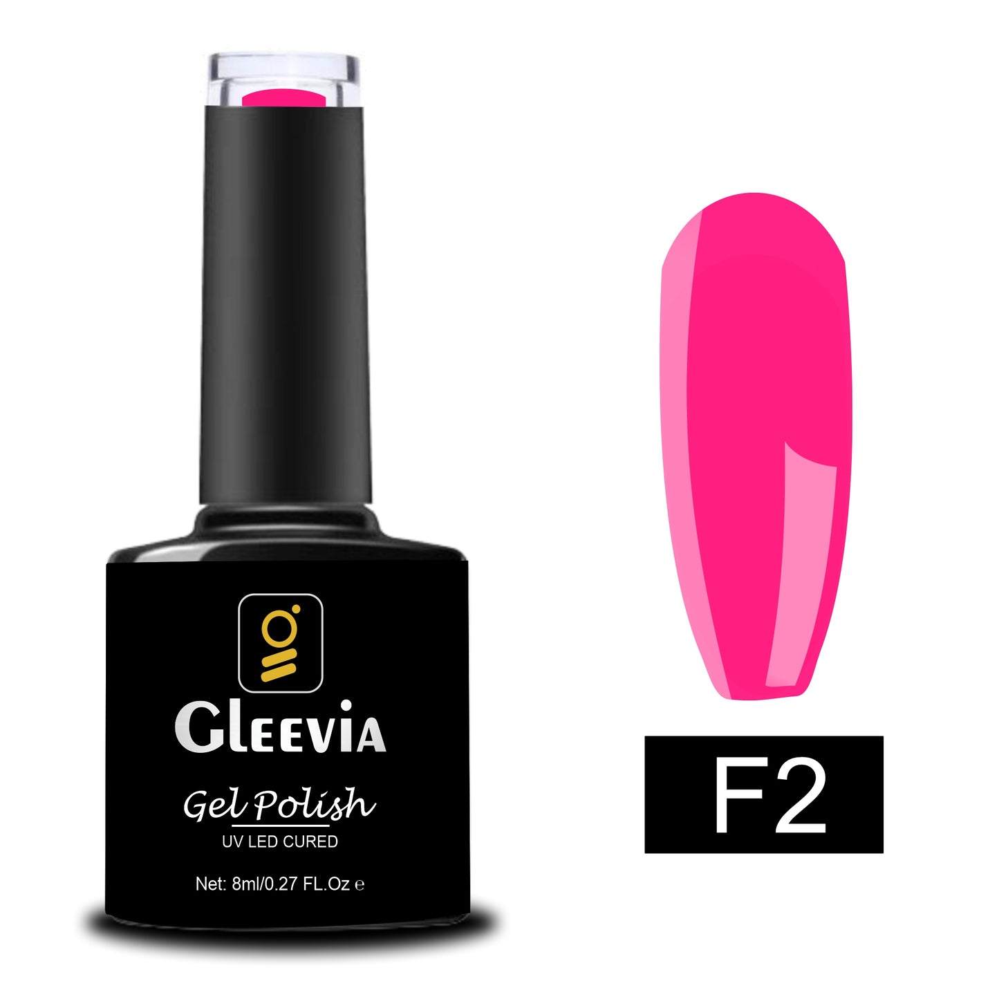 UV LED Soak-Off Fluorescent Gel Polish for Professionals 15ml Brush Cap F2