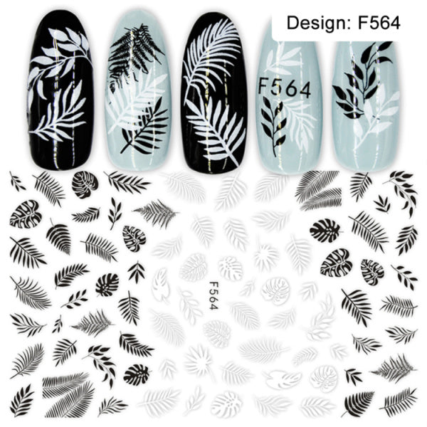 Gleevia 9 Sheets Nail Stickers Self Adhesive DIY Mixed Designs Nail Art Sticker For Beauty Nail Tools S5
