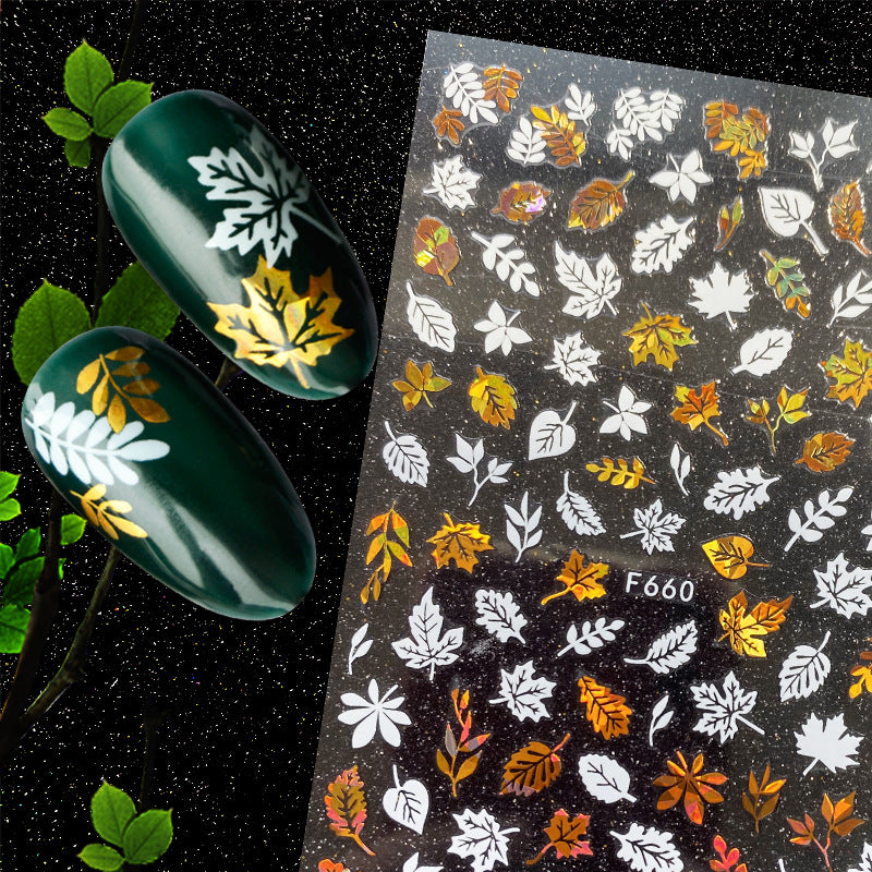 Gleevia 9 Sheets Nail Stickers Self Adhesive DIY Mixed Designs Nail Art Sticker For Beauty Nail Tools S5