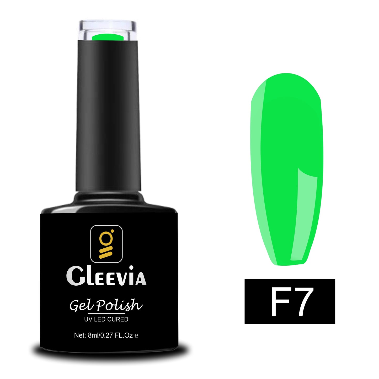UV LED Soak-Off Fluorescent Gel Polish for Professionals 15ml Brush Cap F7