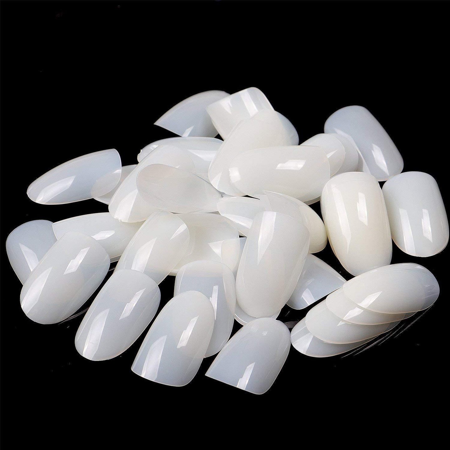 Artificial Unbreakable Natural Short Oval Nail Tips Finger Nail Extension 500pc/Box Natural Color