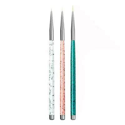 3 Pcs Nail Art Super Fine Detailer Brushes Set | BERRY WINE