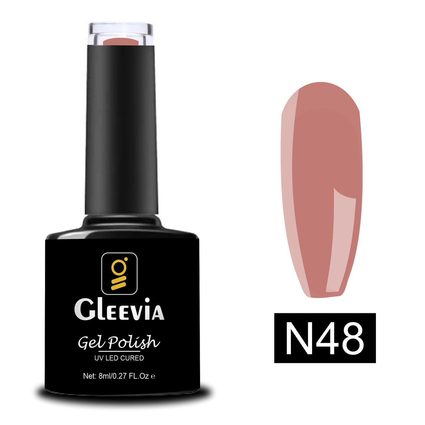 UV/LED Nude Shade Gel Polish for Professionals 15ml Brush Cap Shade N48