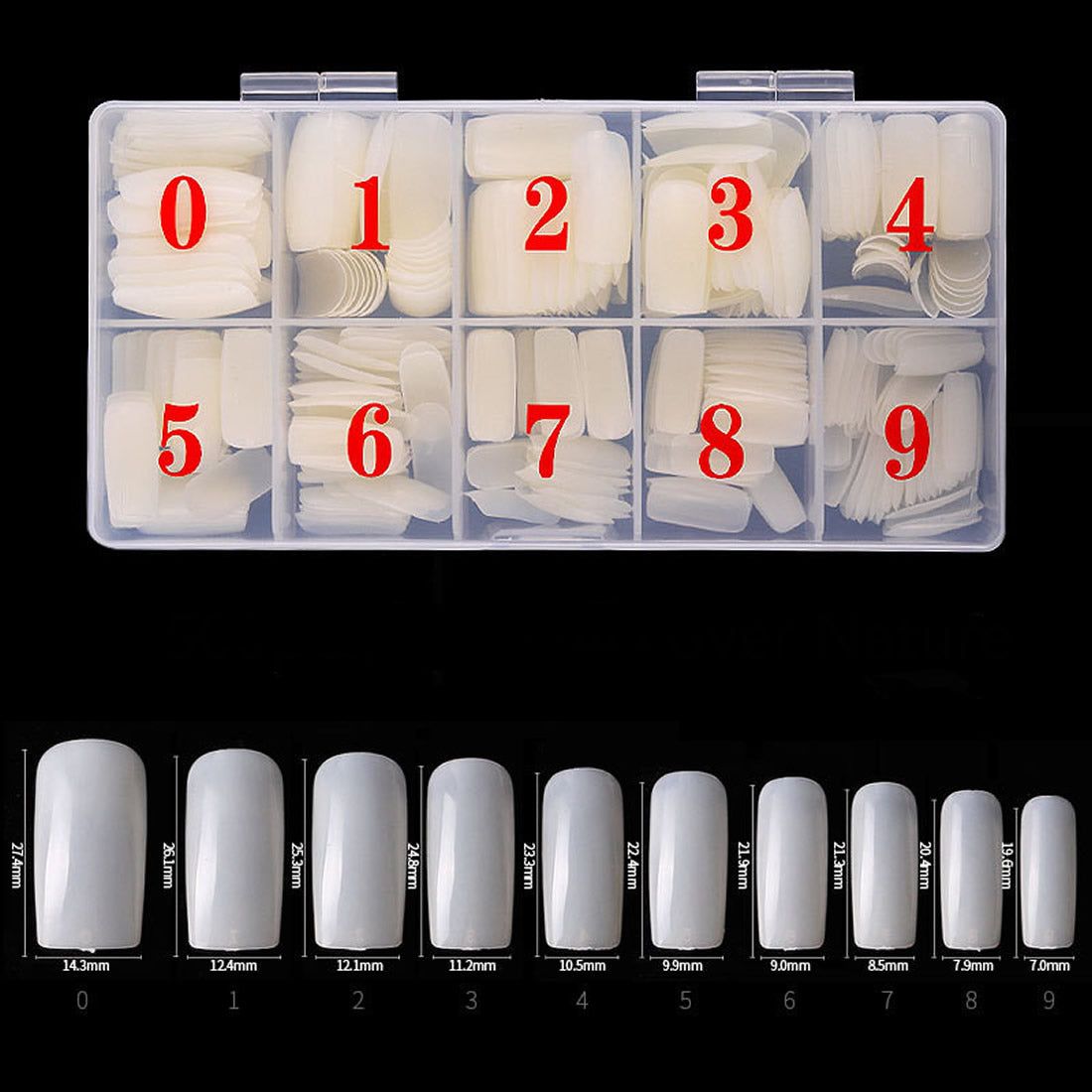 Gleevia Artificial Unbreakable Natural Square Shape Nail Tips Finger Nail Extension 500pc/Box