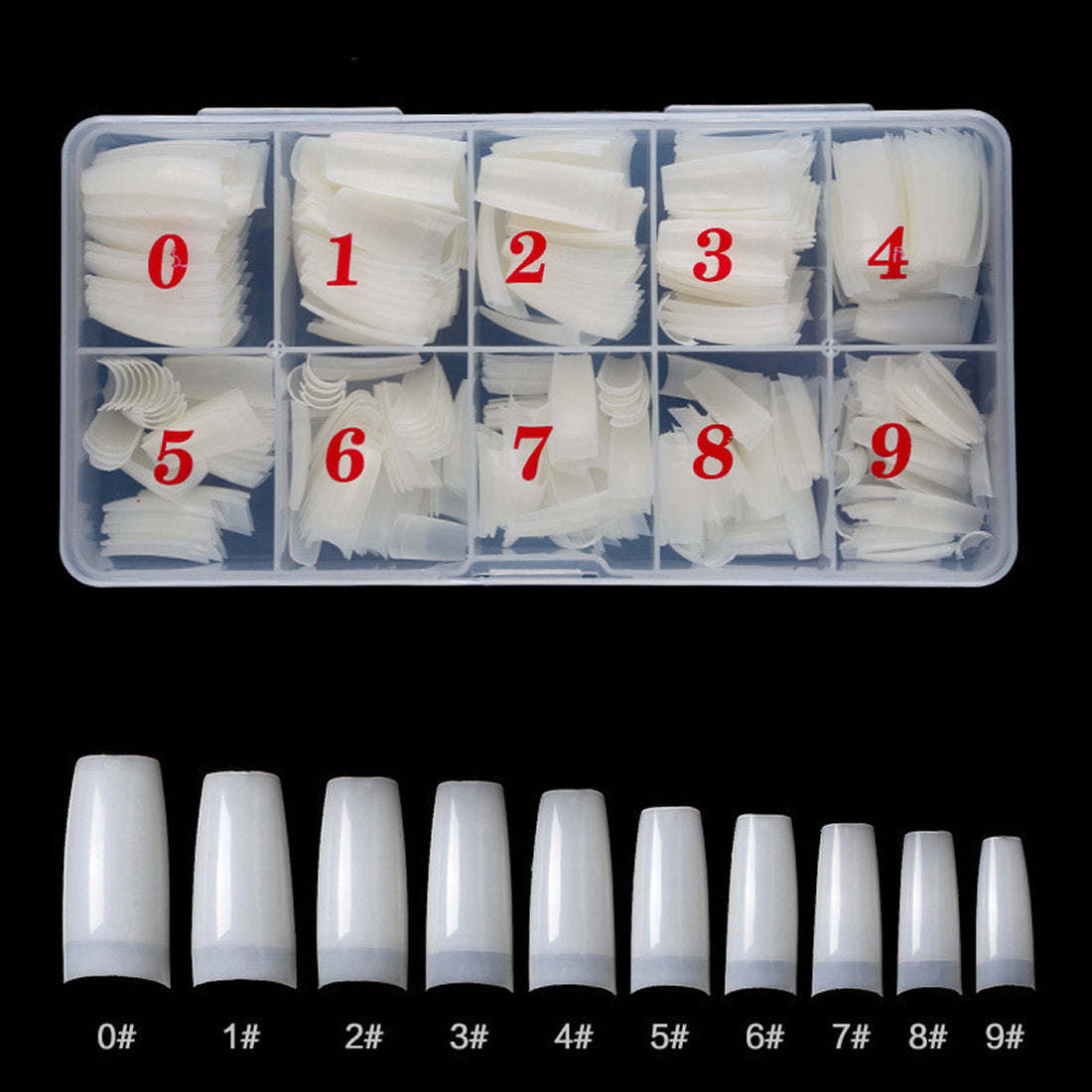 Gleevia Artificial Unbreakable Natural French Nail Tips Finger Nail Extension 500pc/Box C-Lock