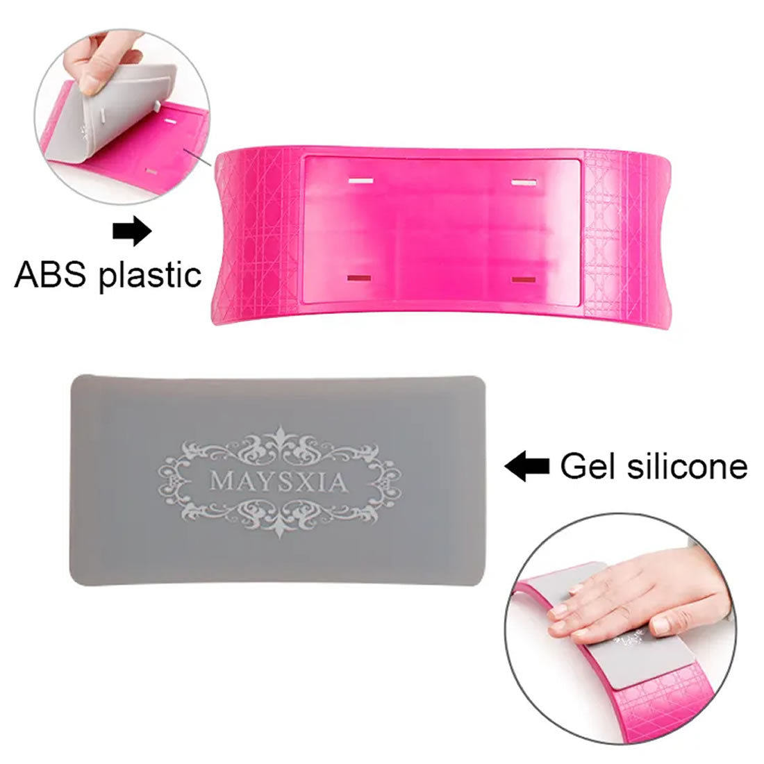 Silicon Padded Plastic Hand/Arm Rest for Nail Art | Manicure & Pedicure |