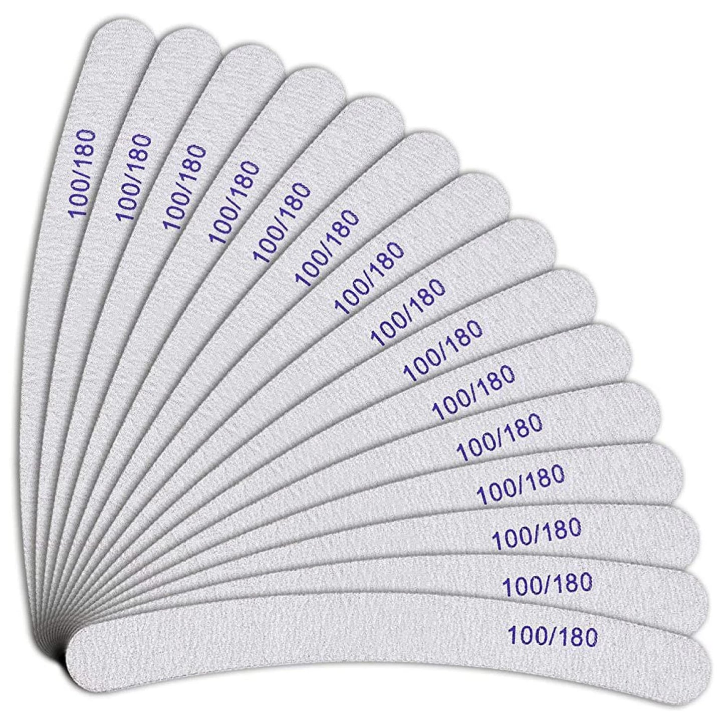 Nail Filer, Professional SandPaper Waterproof Nail Filer 100/180 Set | Arc-Banana Shape Fingernail files